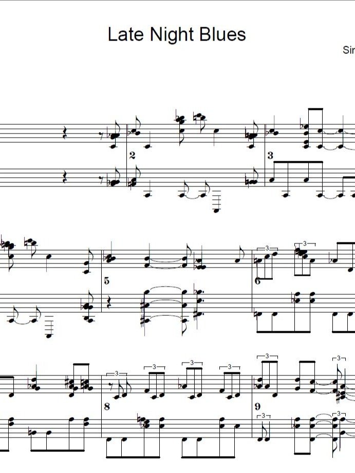 Late Night Blues - Piano sheet music product image (1)