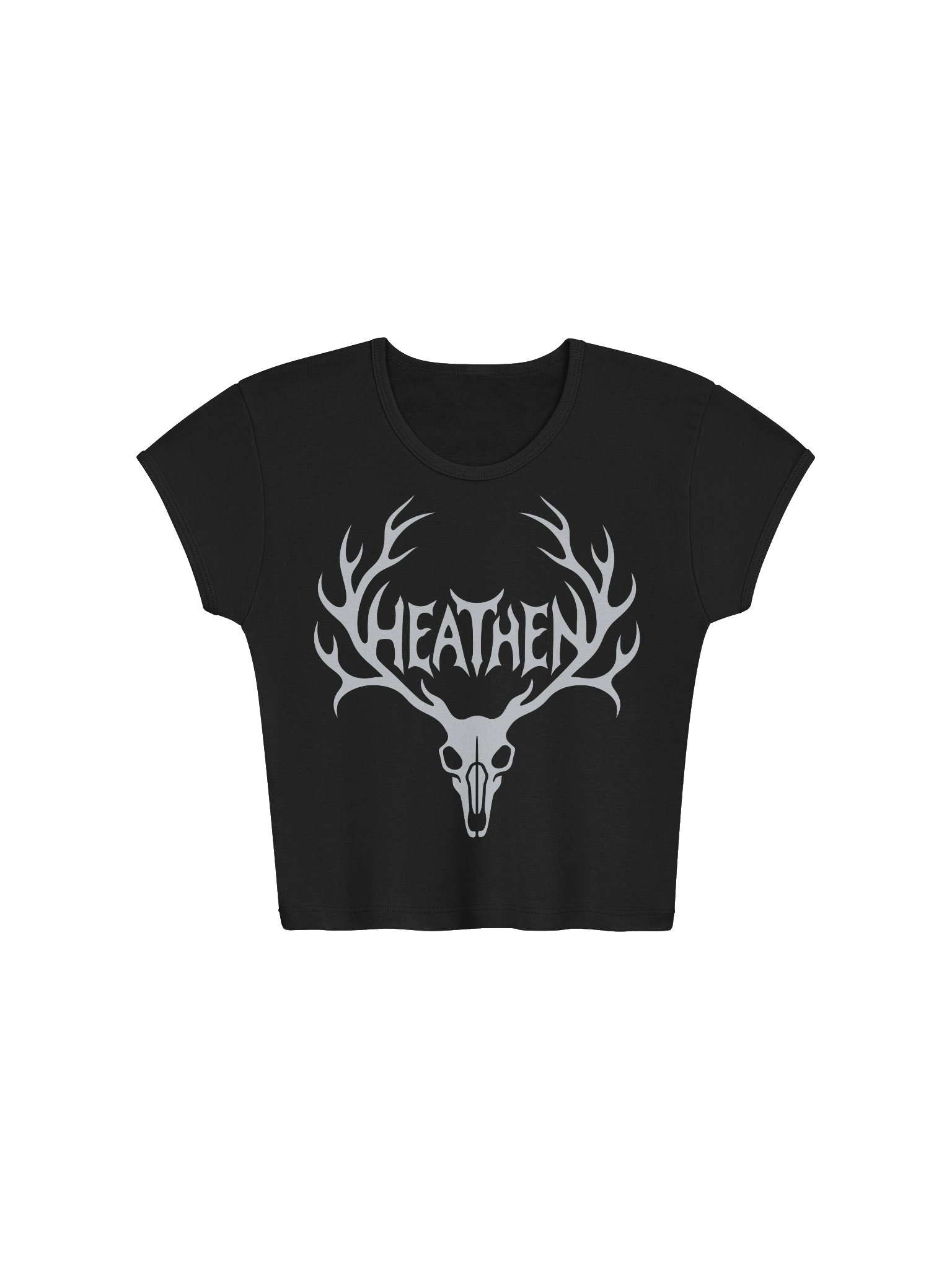 Eikþyrnir Womens Ribbed Baby Tee Crop Top product image (3)