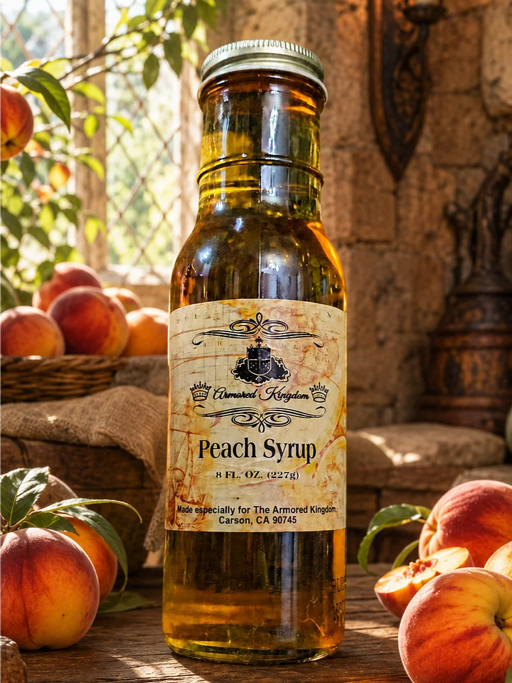 The Armored Kingdom Gourmet Peach Syrup (8oz)-Premium Ingredients-Summer Sweetness product image (1)