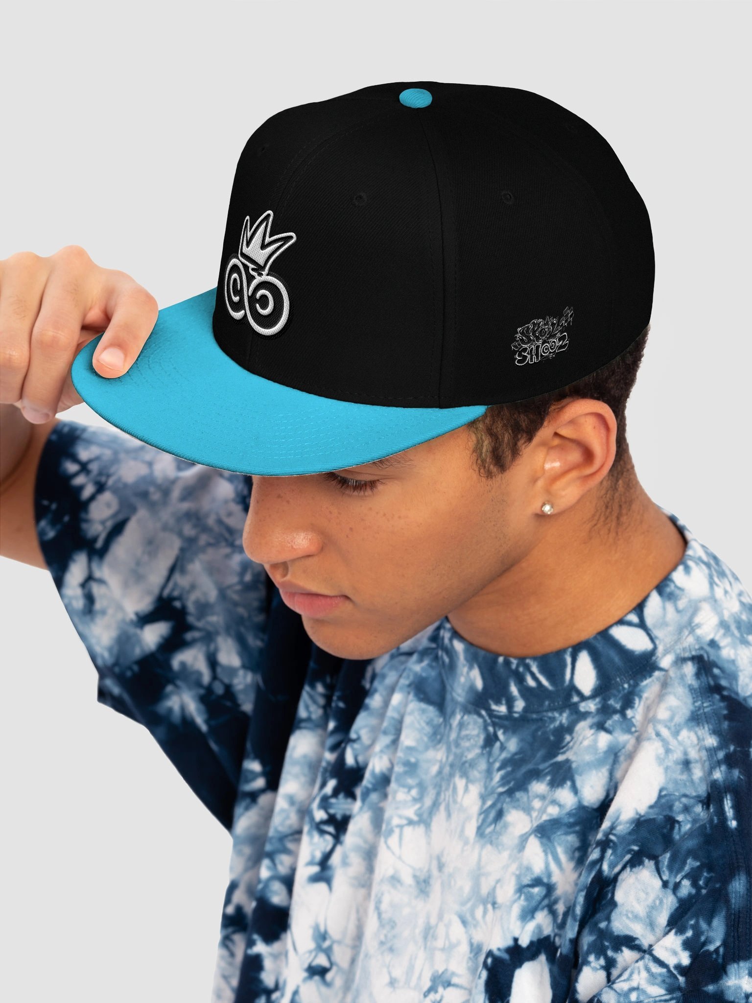 flipped ice blue skoolshooz snapback product image (7)