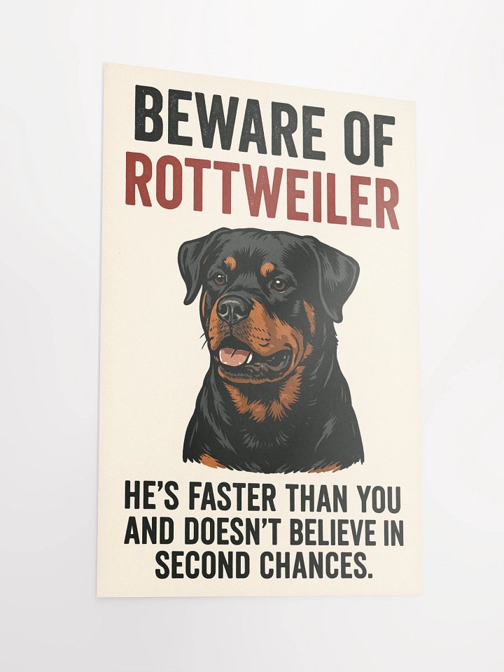 Beware of Rottweiler Warning Poster product image (5)