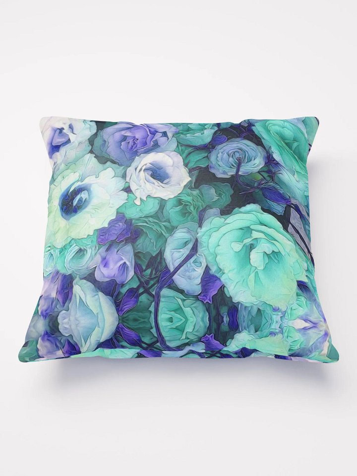 Aqua Flower Kaleidoscope Throw Pillow product image (1)