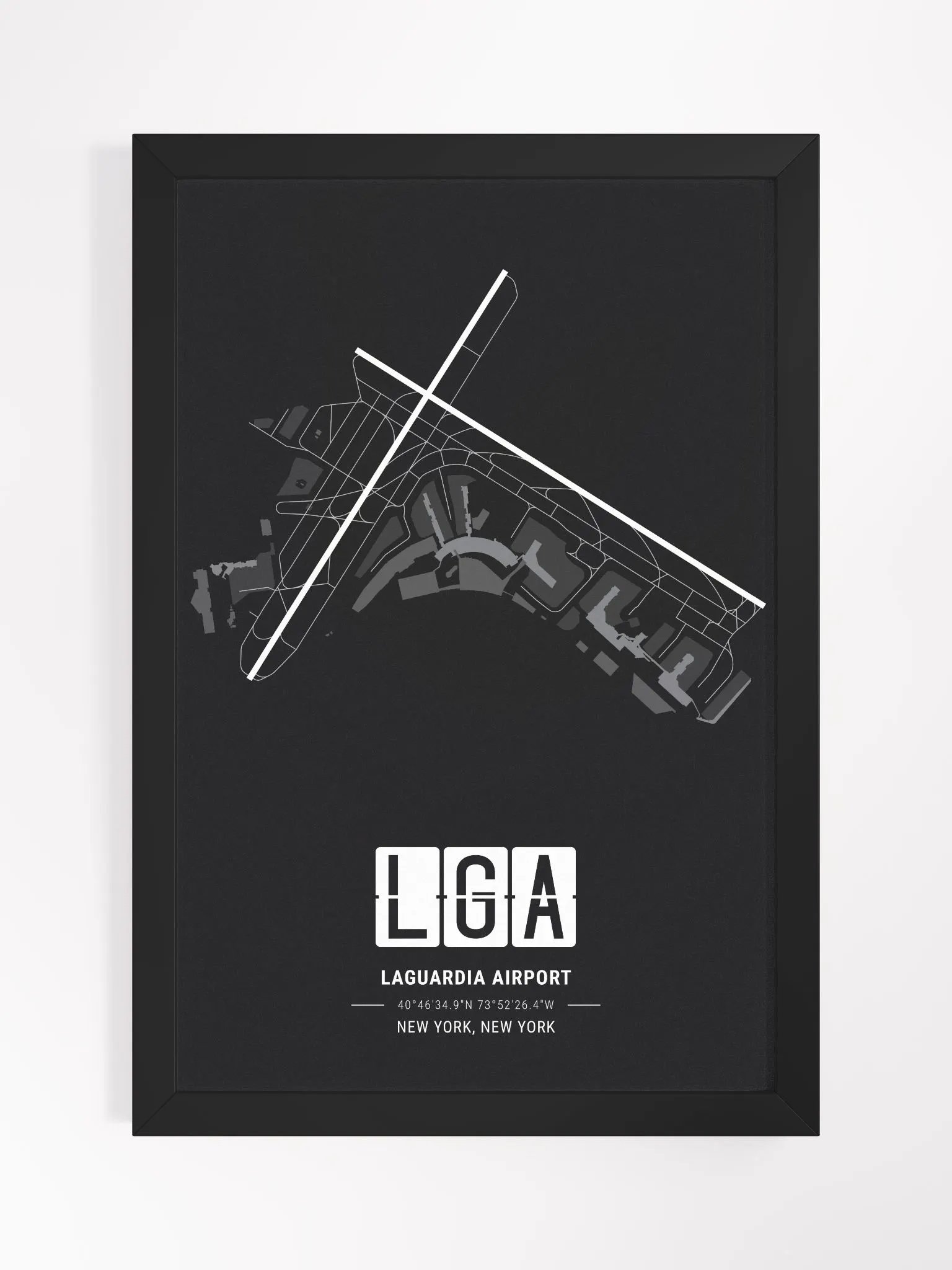 Framed Airport LGA Premium Map On Matt Paper product image (1)
