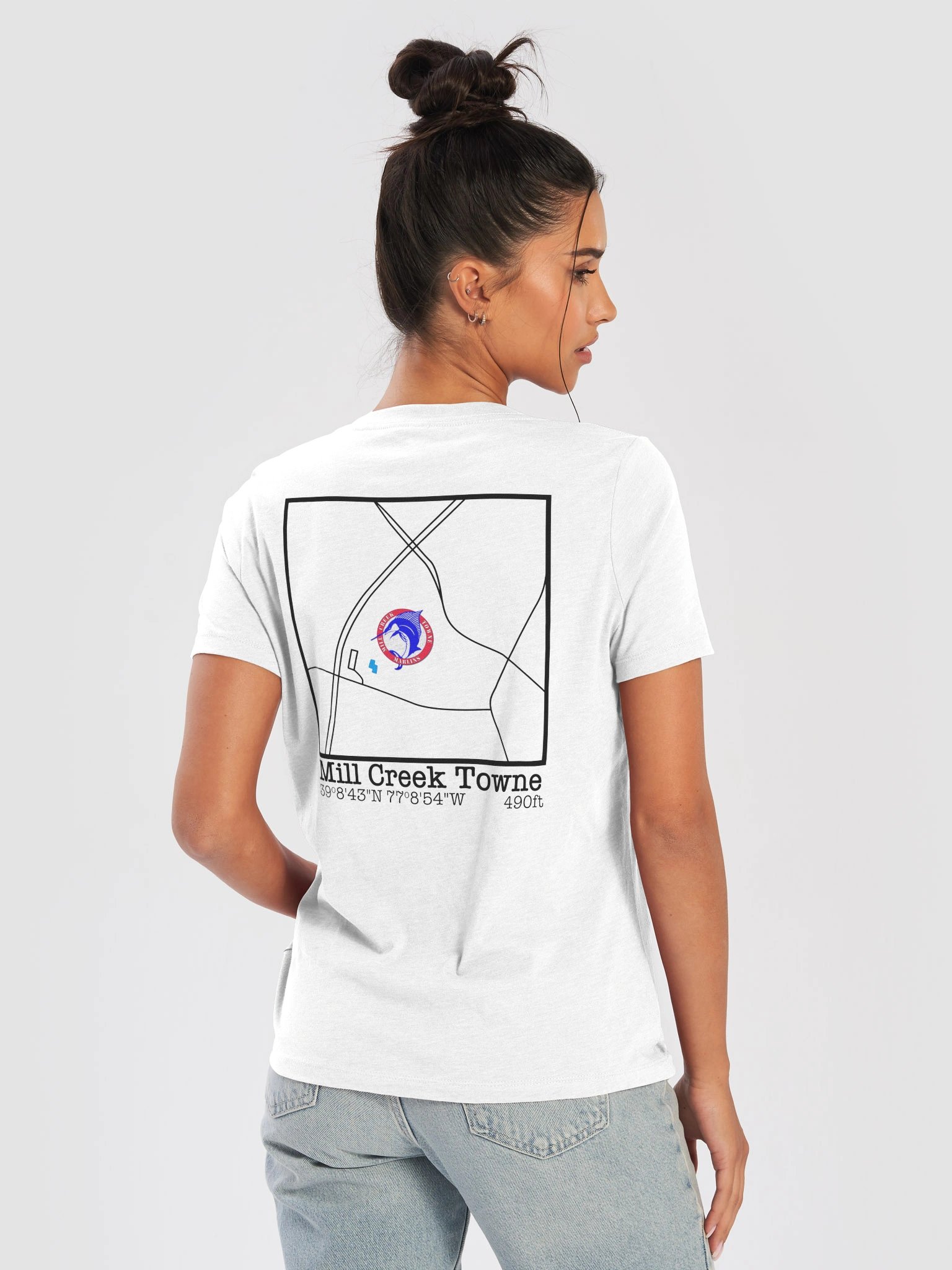 This Is Our House Map Back Ladies V-Neck product image (9)