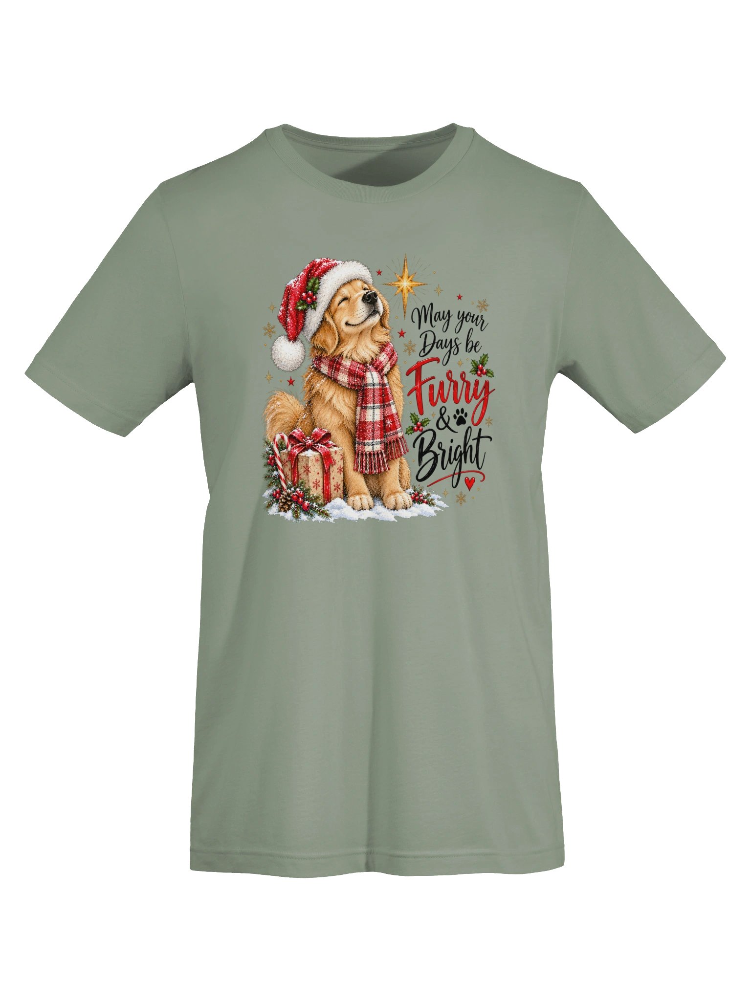 May Your Days Be Furry & Bright T-Shirt | Christmas Dog Lover Tee product image (5)