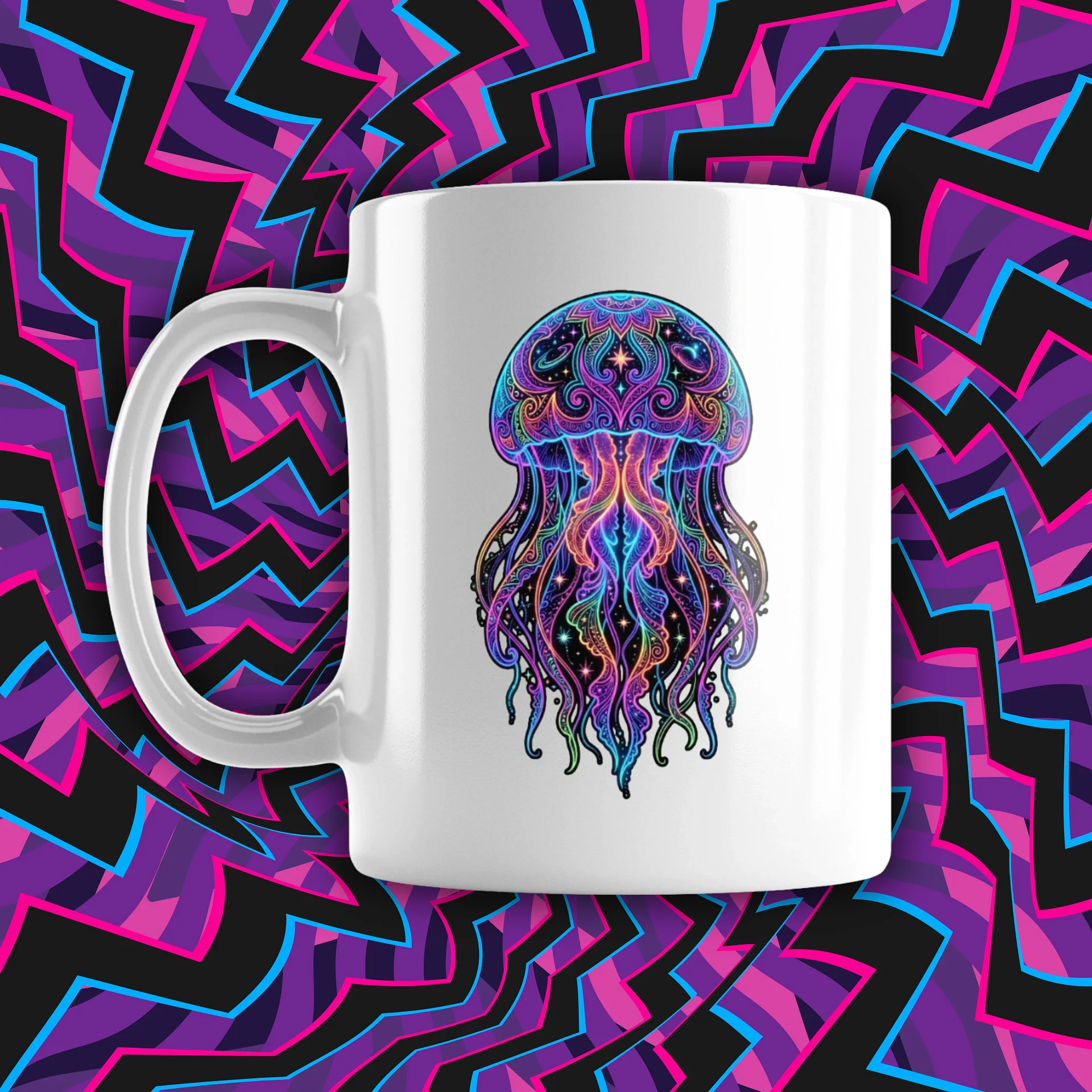 Intricate Neon Jellyfish Mug product image (1)