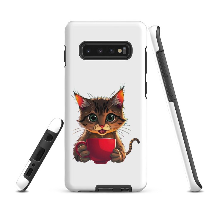 Tough Case for Samsung-Cat with a Cup of Coffee product image (2)