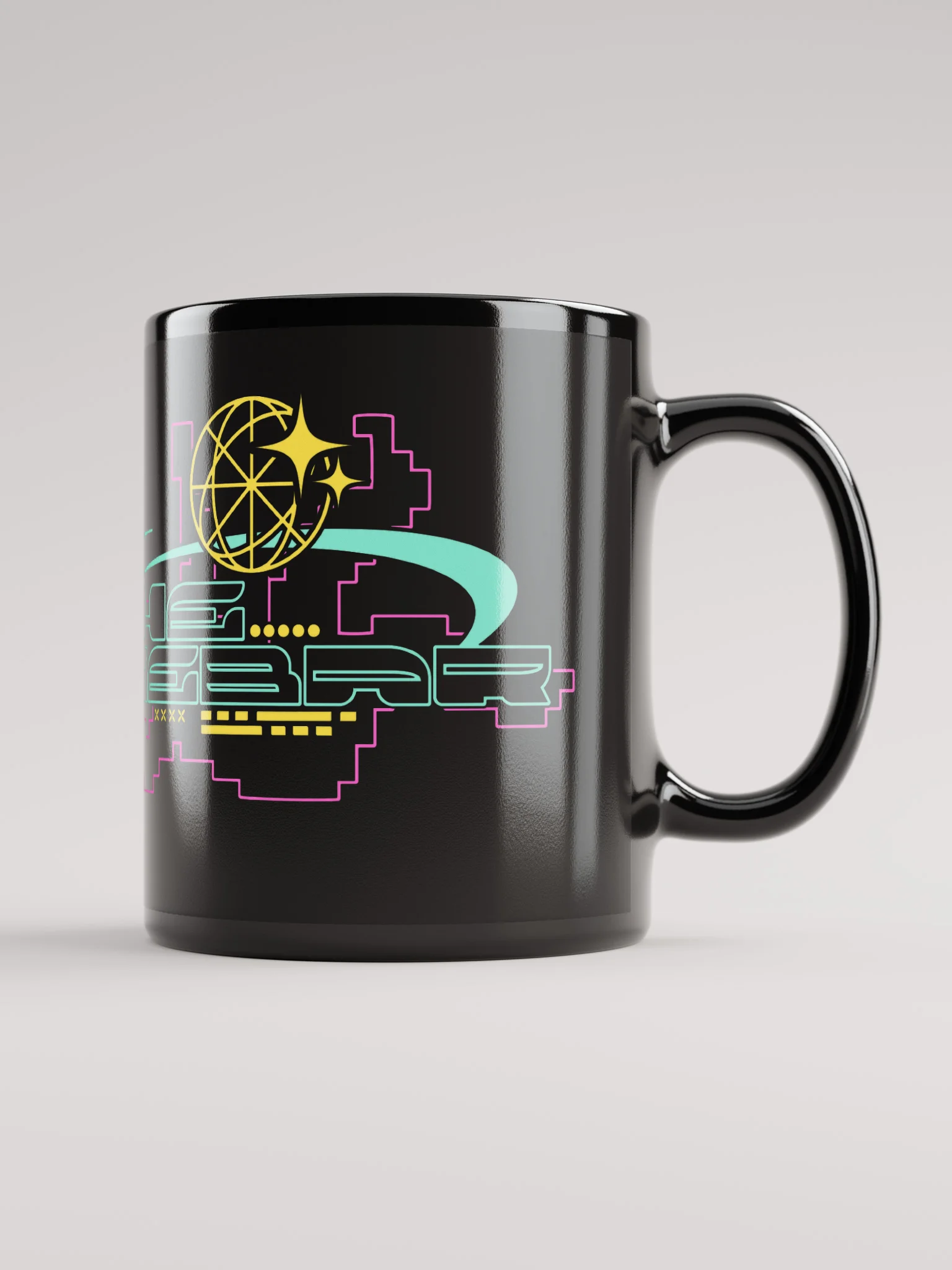 Cyberpunk inspired The SpaceBar sign mug black product image (1)