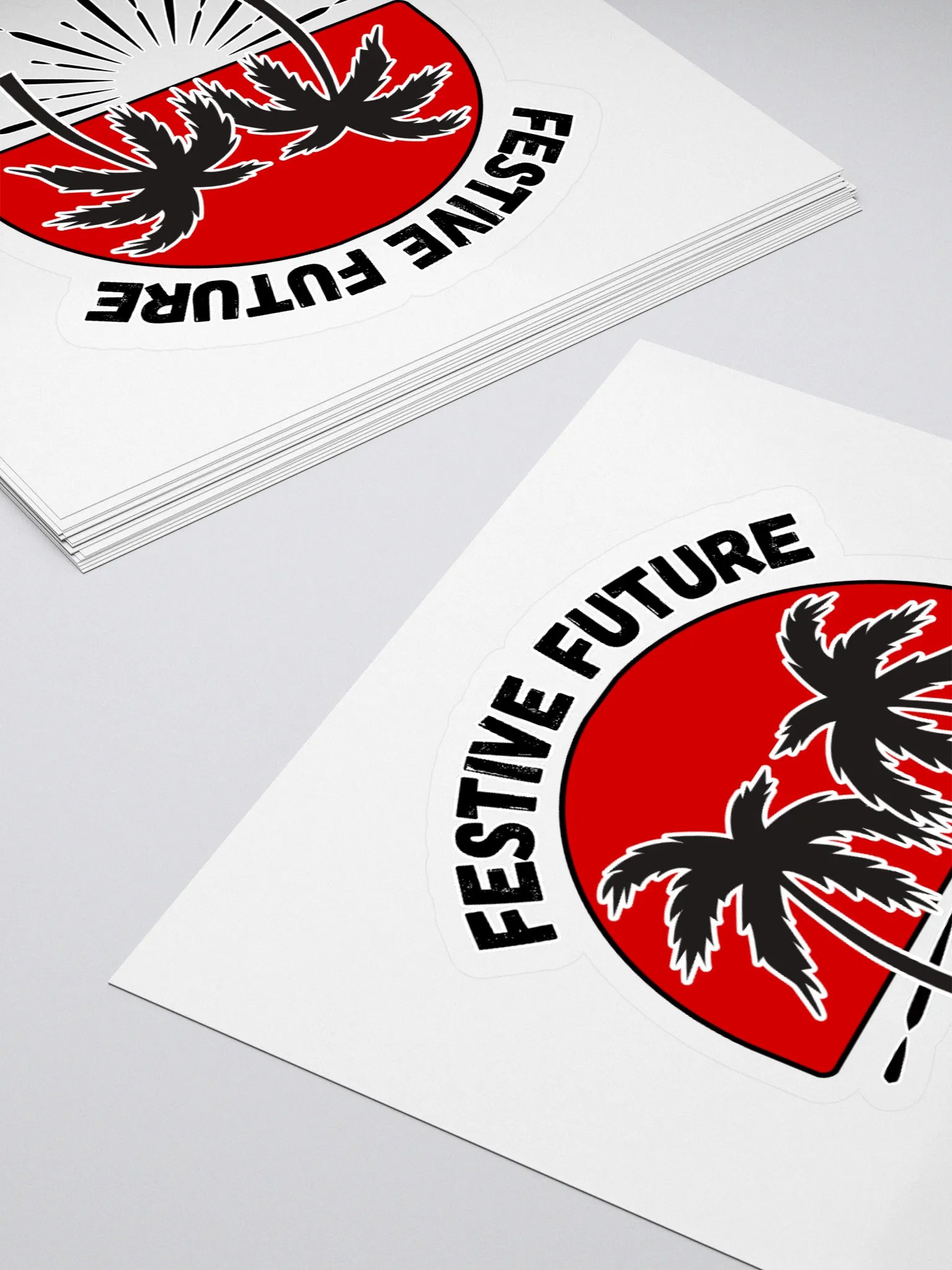 Festive Future - Sunset Beach Scene Sticker product image (4)