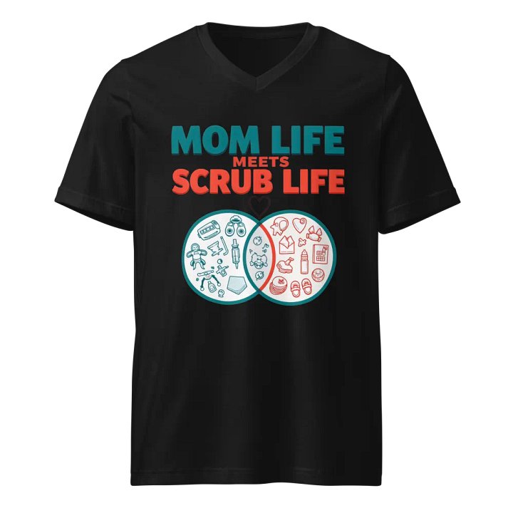 Mom Life Meets Scrub Life V-Neck Tee product image (1)