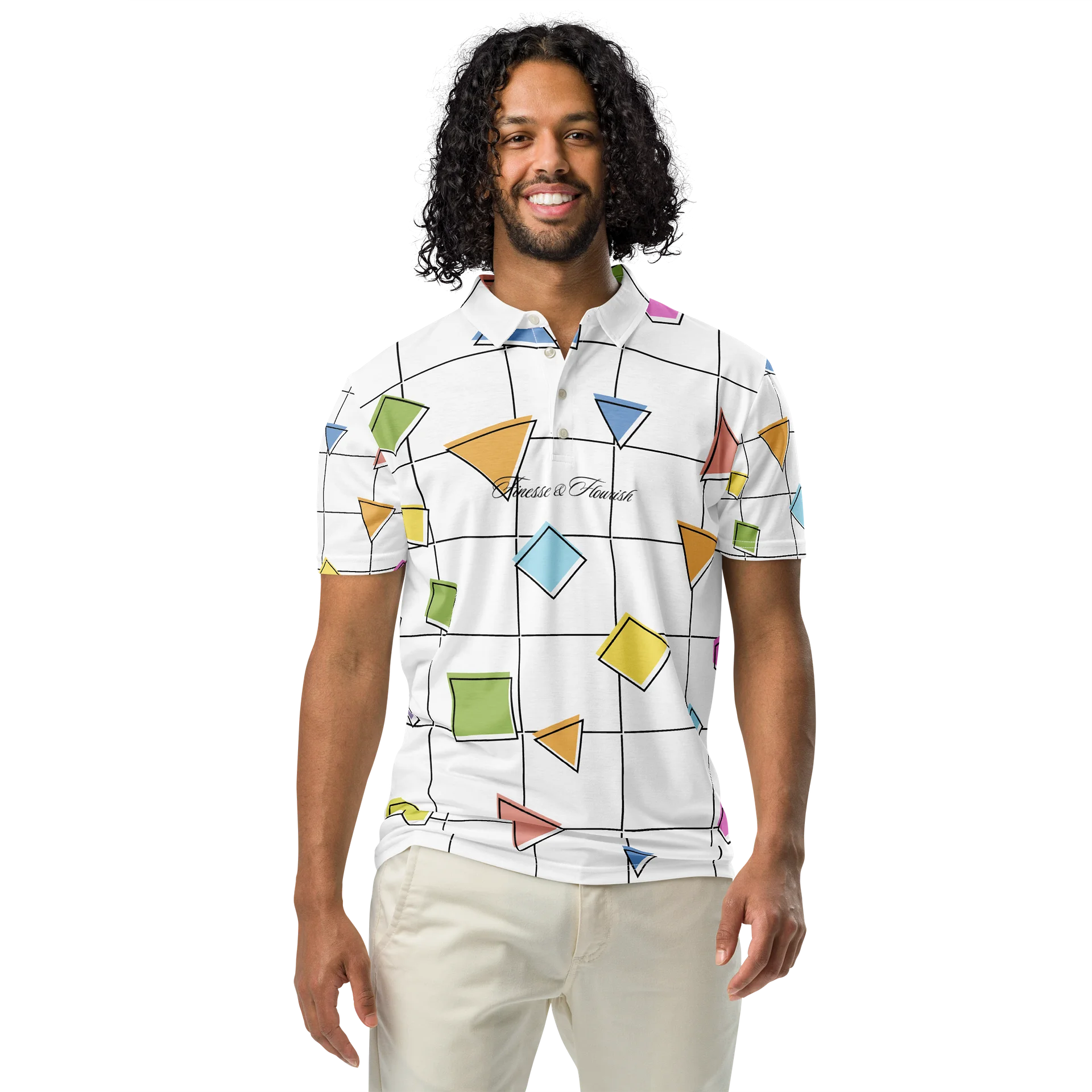 F&F Script Geometric Slim Fit Polo Shirt product image (3)