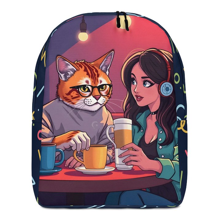 Minimalist Backpack-Love, Lattes & Purrs product image (1)
