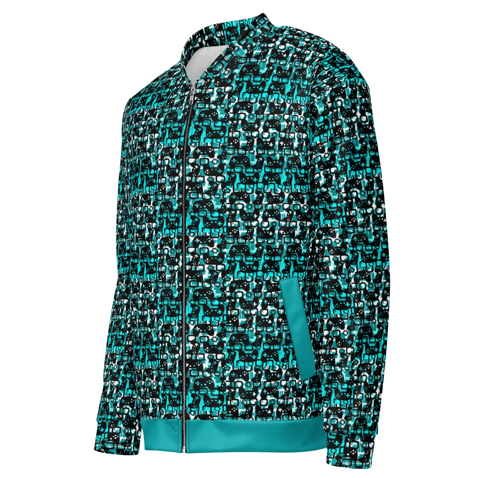 Story Lover Unisex Bomber Jacket (Teal and Black) product image (3)