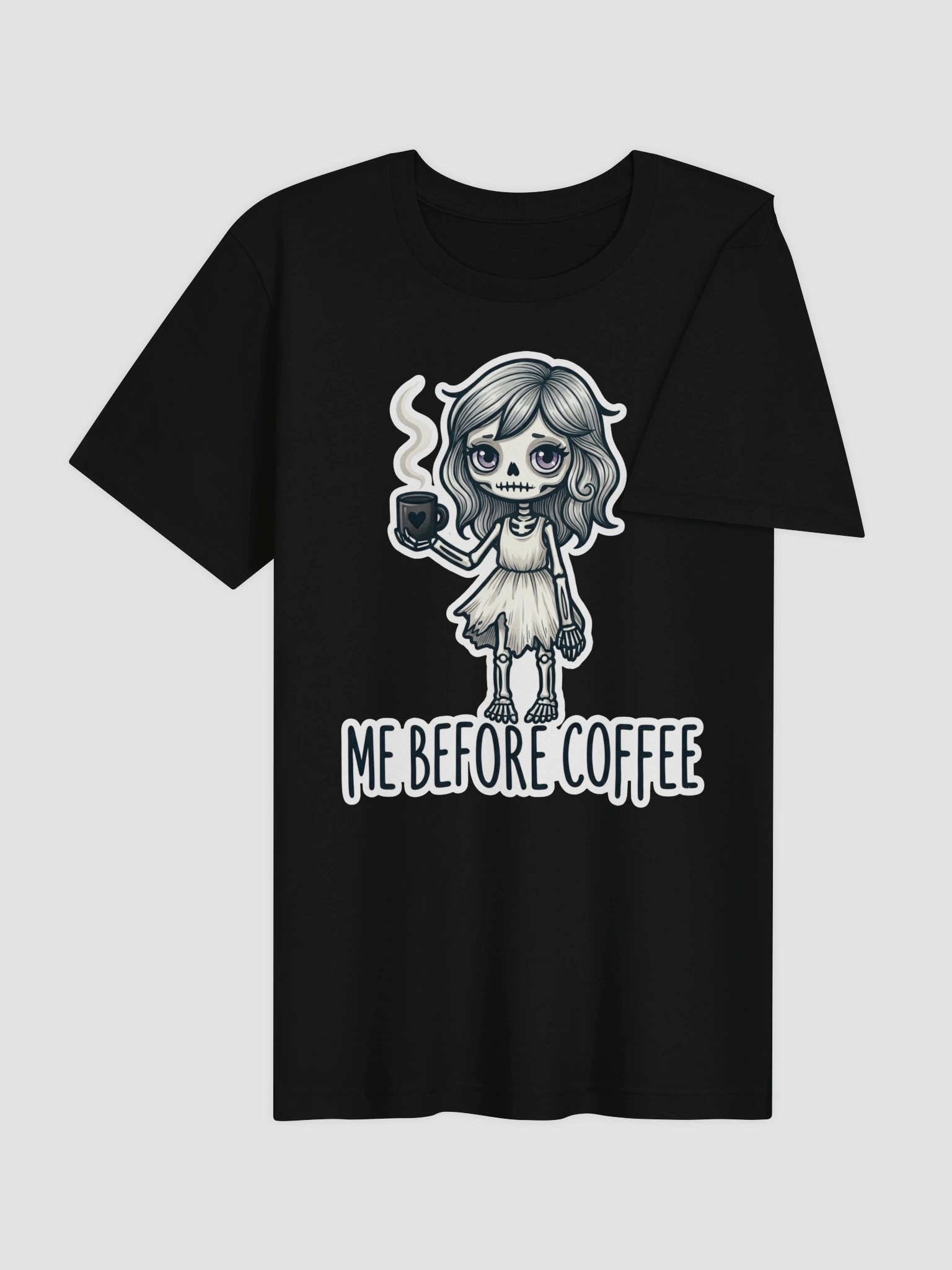 "Me Before Coffee" Skeleton Girl T-Shirt | Me Before Coffee Collection product image (5)