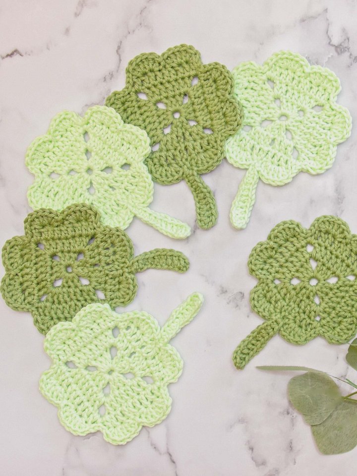 Four Leaf Clover - Shamrock Crochet Coasters product image (1)
