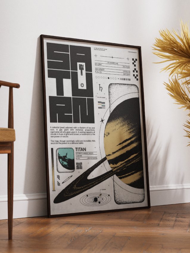 Dominion : Saturn — Bold Brutalist Digital Print for Modern Interior product image (3)