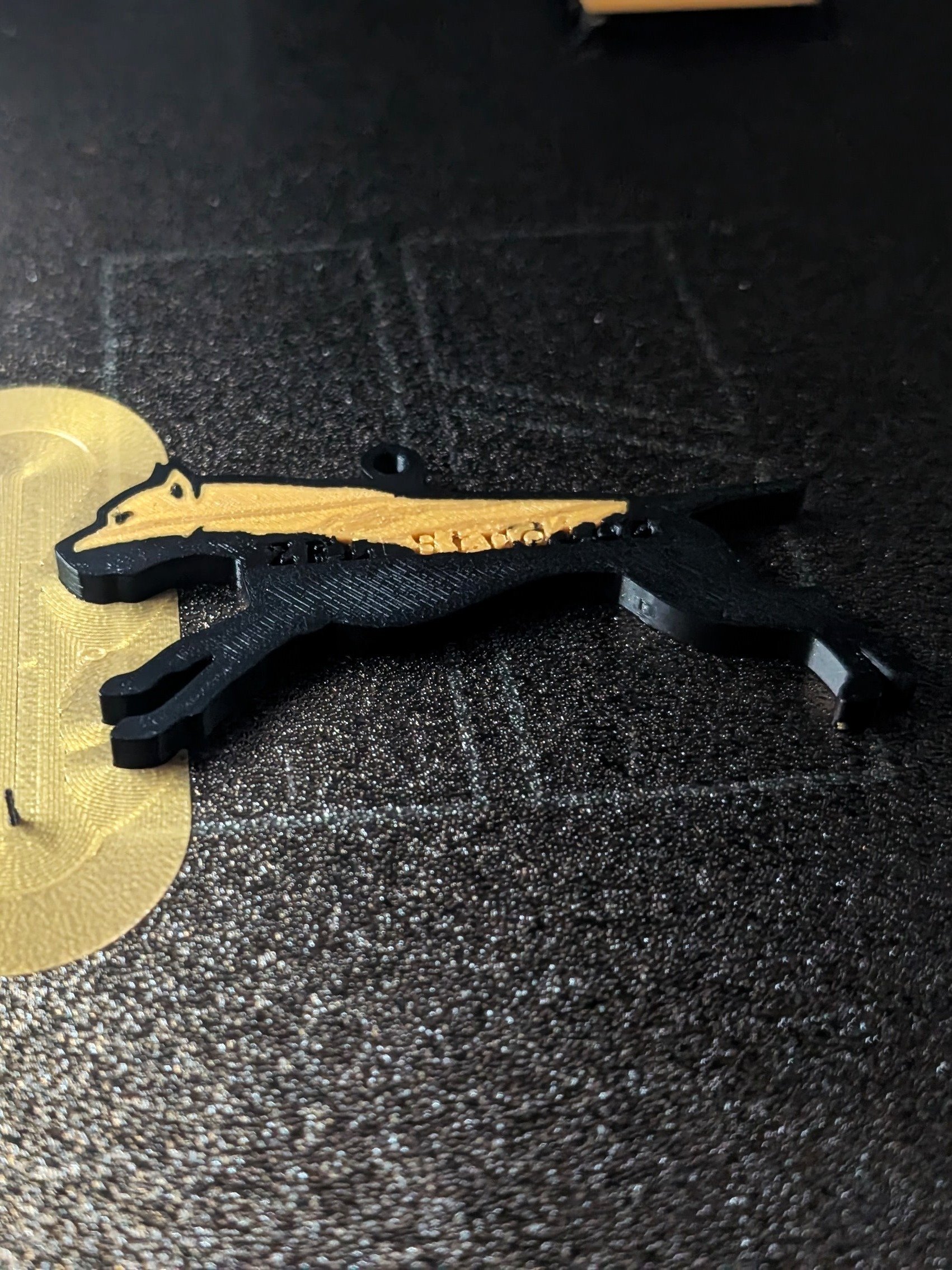 American Pit Bull Terrier Keychain - Black and Gold Sunny Key Fob product image (3)
