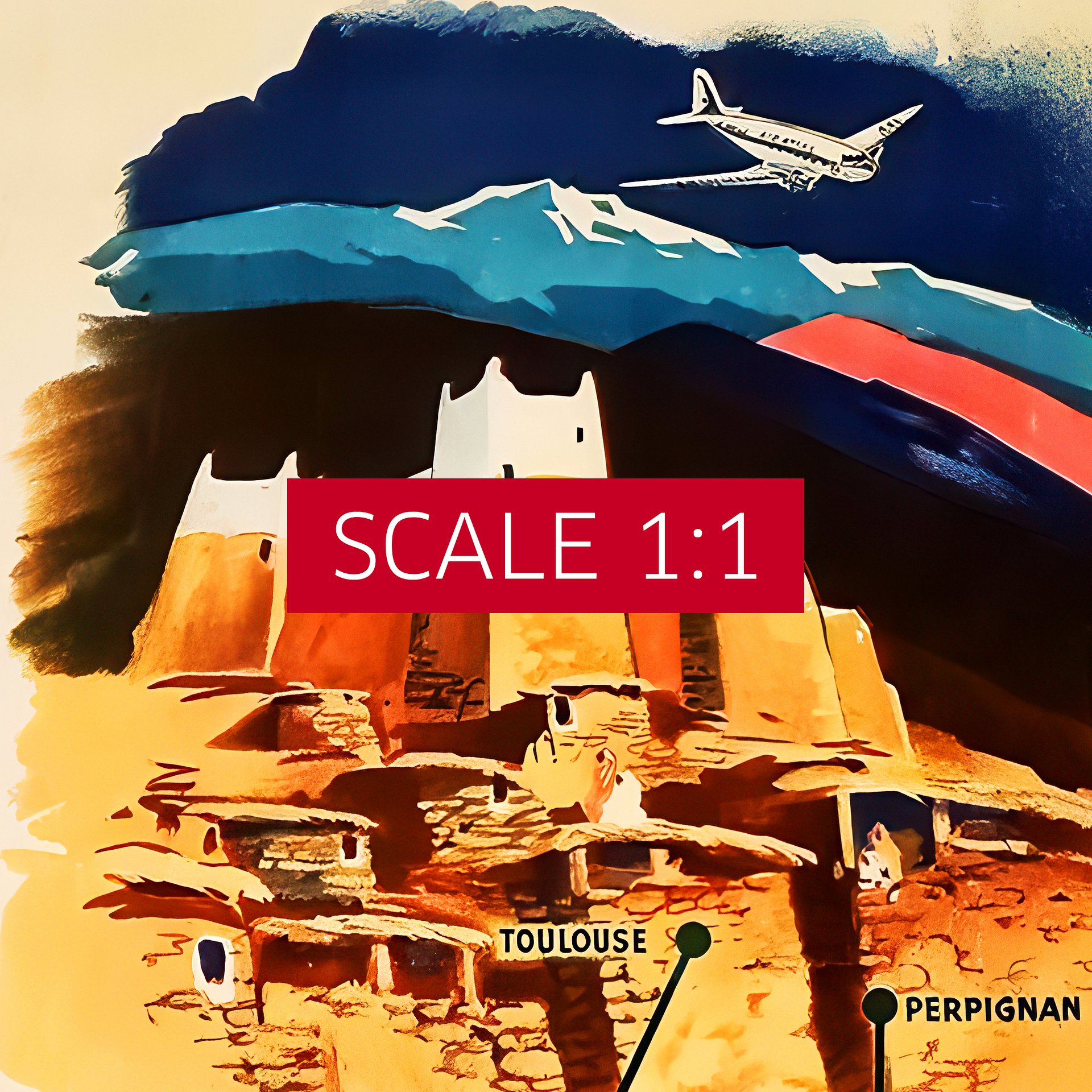 Morocco, Air Atlas, 1950s — retro travel poster, vintage travel print product image (4)