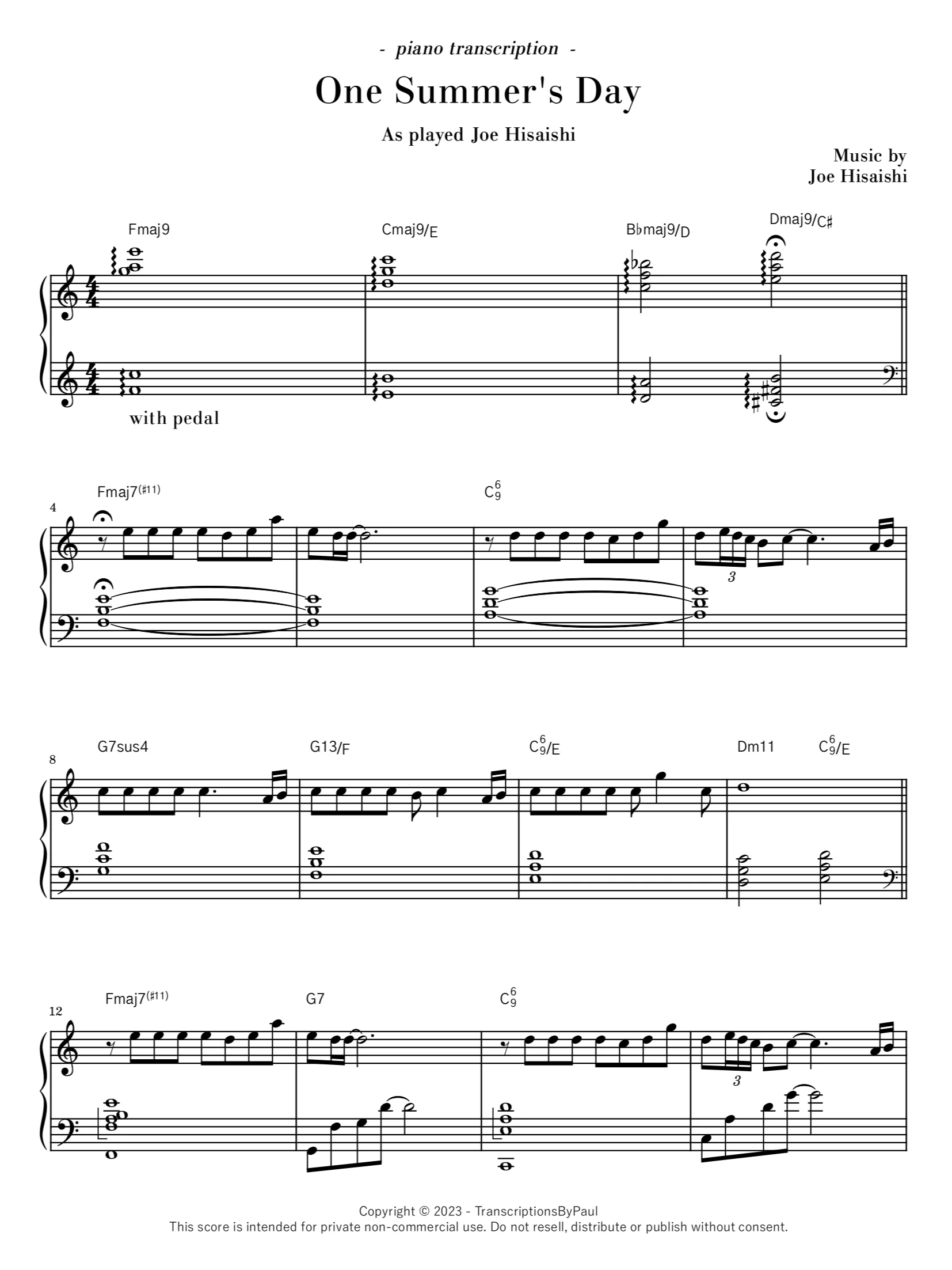 One Summer's Day - Joe Hisaishi product image (1)
