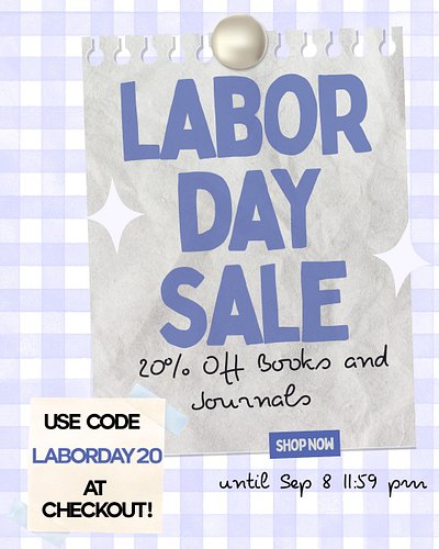 📚✨ LABOR DAY SALE ✨📚

Treat yourself to a little mystery! 💌 Blind Dates with a Book & Blind Dates with a Journal are 20% OFF!...