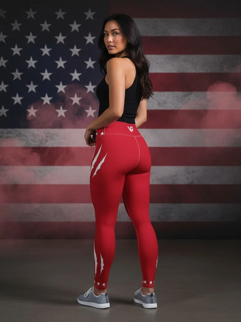 Crimson Stars & Scars Yoga Leggings product image (2)
