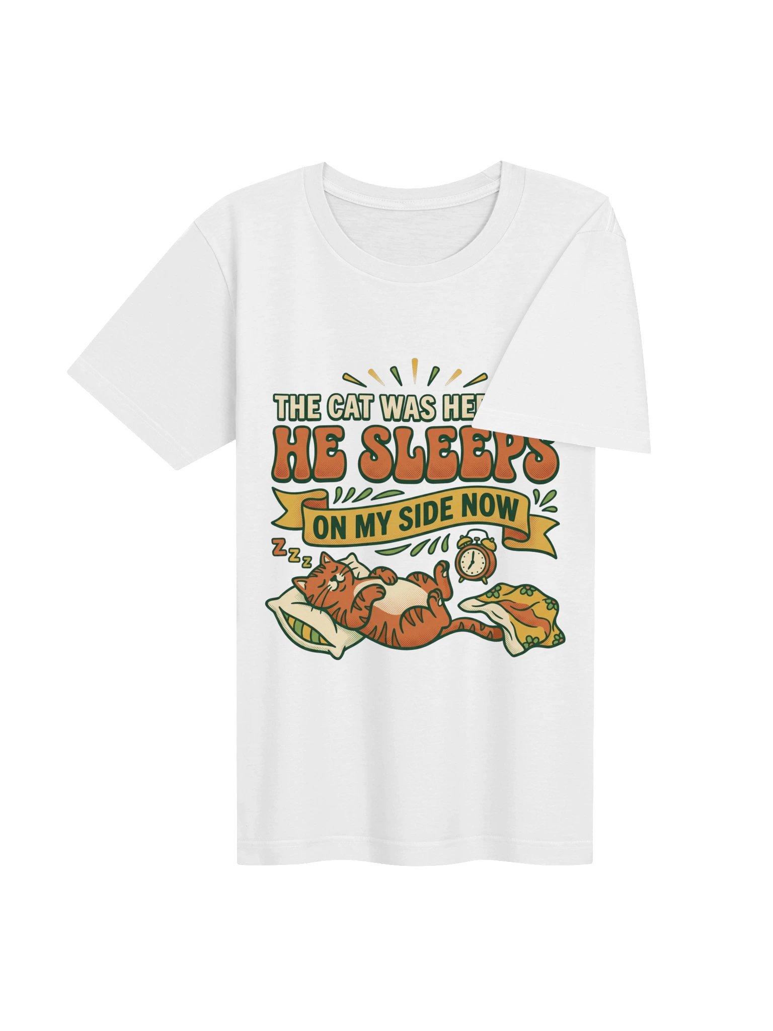 The Cat Was Her Idea He Sleeps On My Side Now Shirt - Funny Cat Dad Tee product image (4)