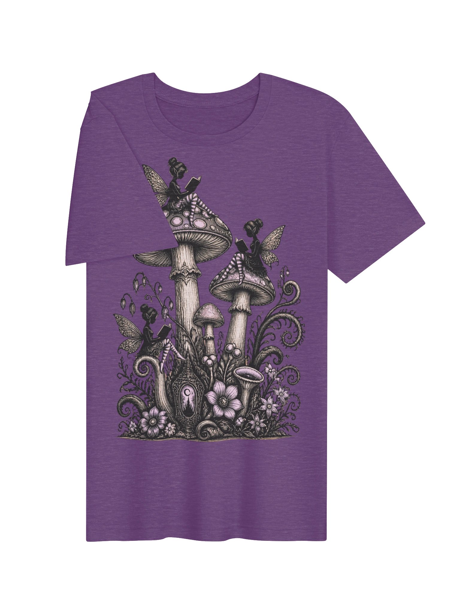 Reading Fairy Shirt, Fairycore Mushroom Graphic Tee product image (4)