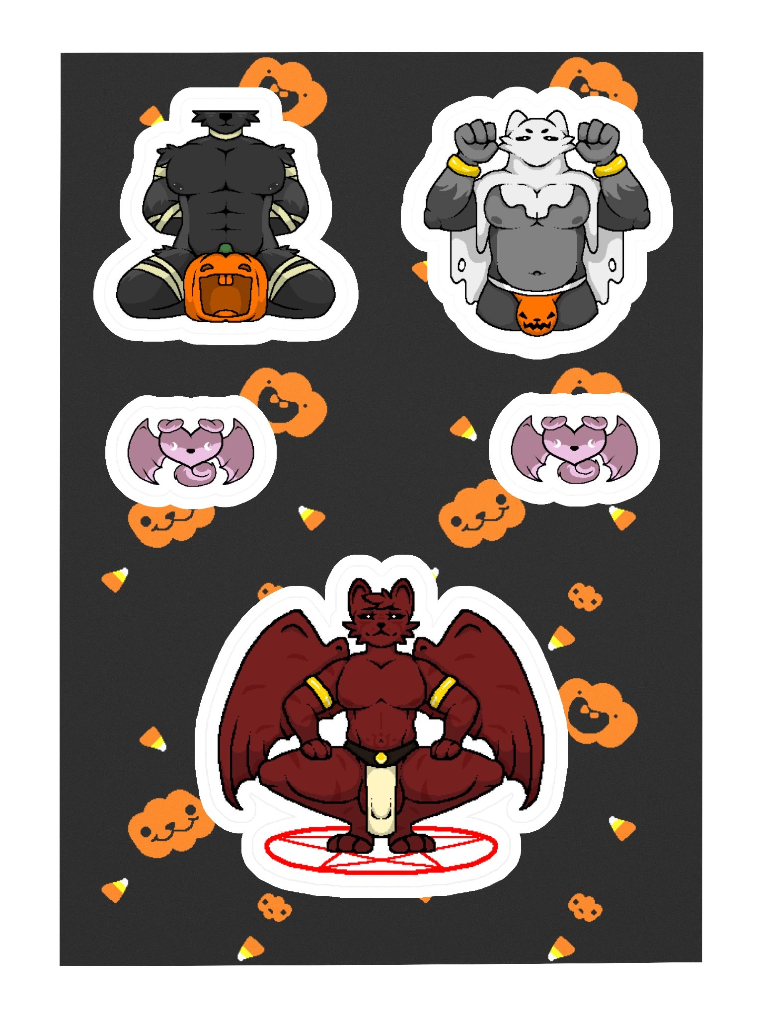 "Huffin' Haunts" Pixel Print Stickers product image (3)