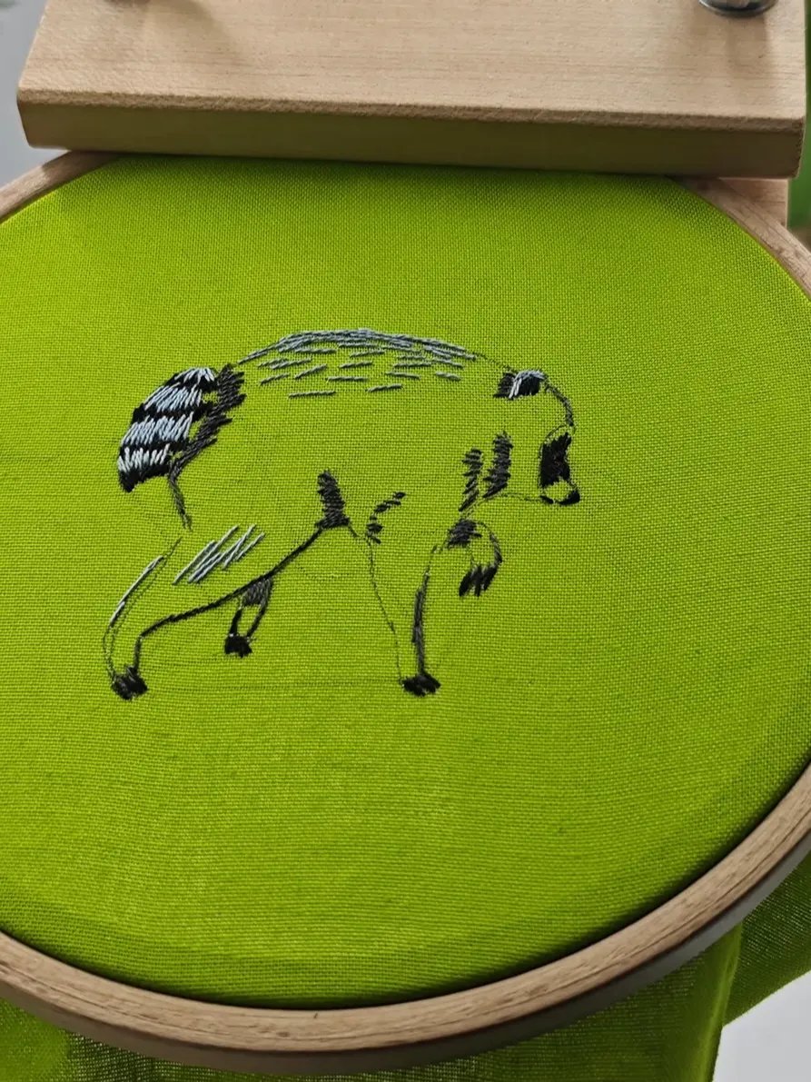 Jimothy hand embroidery pattern PDF raccoon step by step thread painting instructions product image (3)