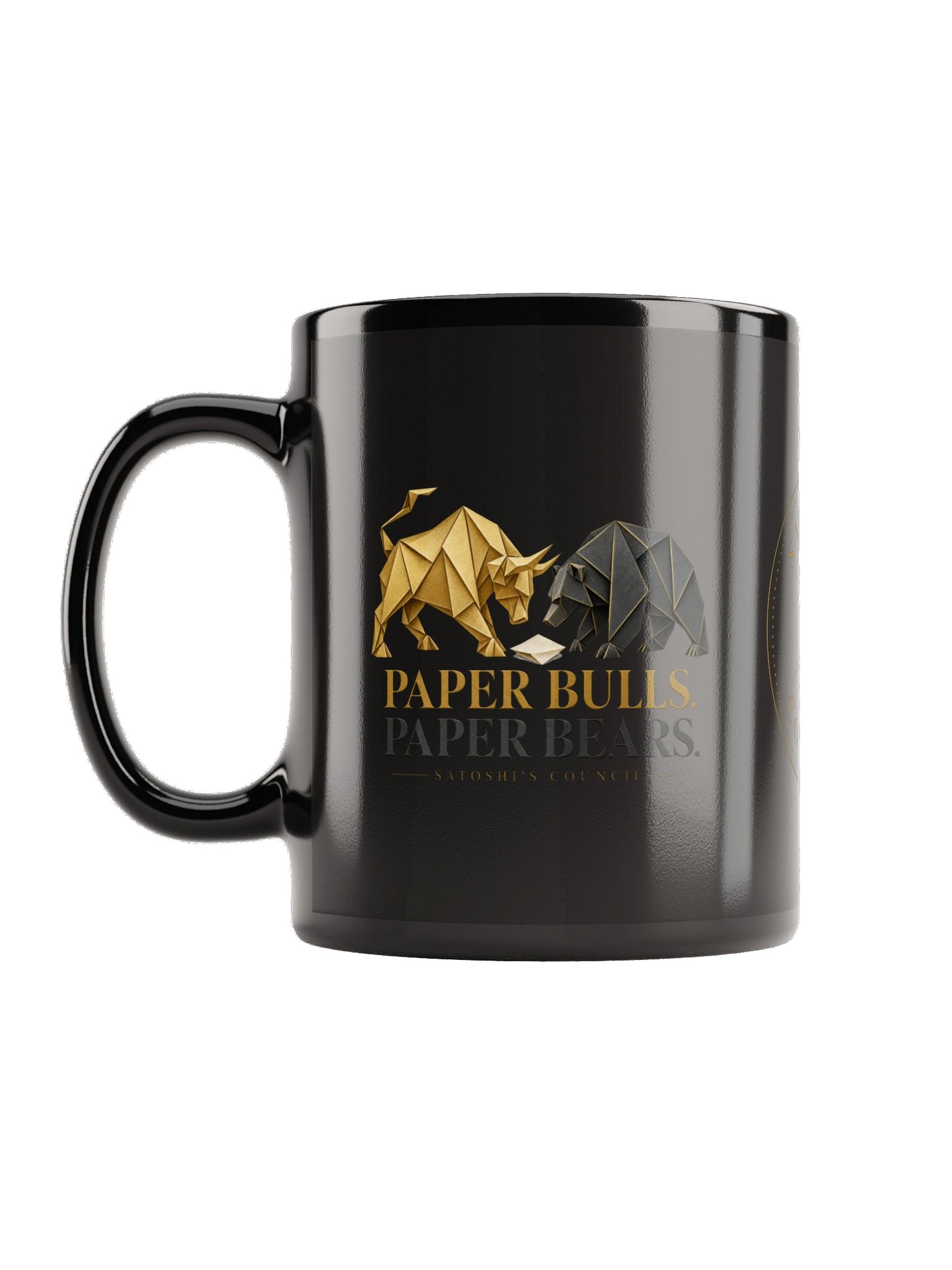 Paper Bulls. Paper Bears. — Black Glossy Mug product image (1)