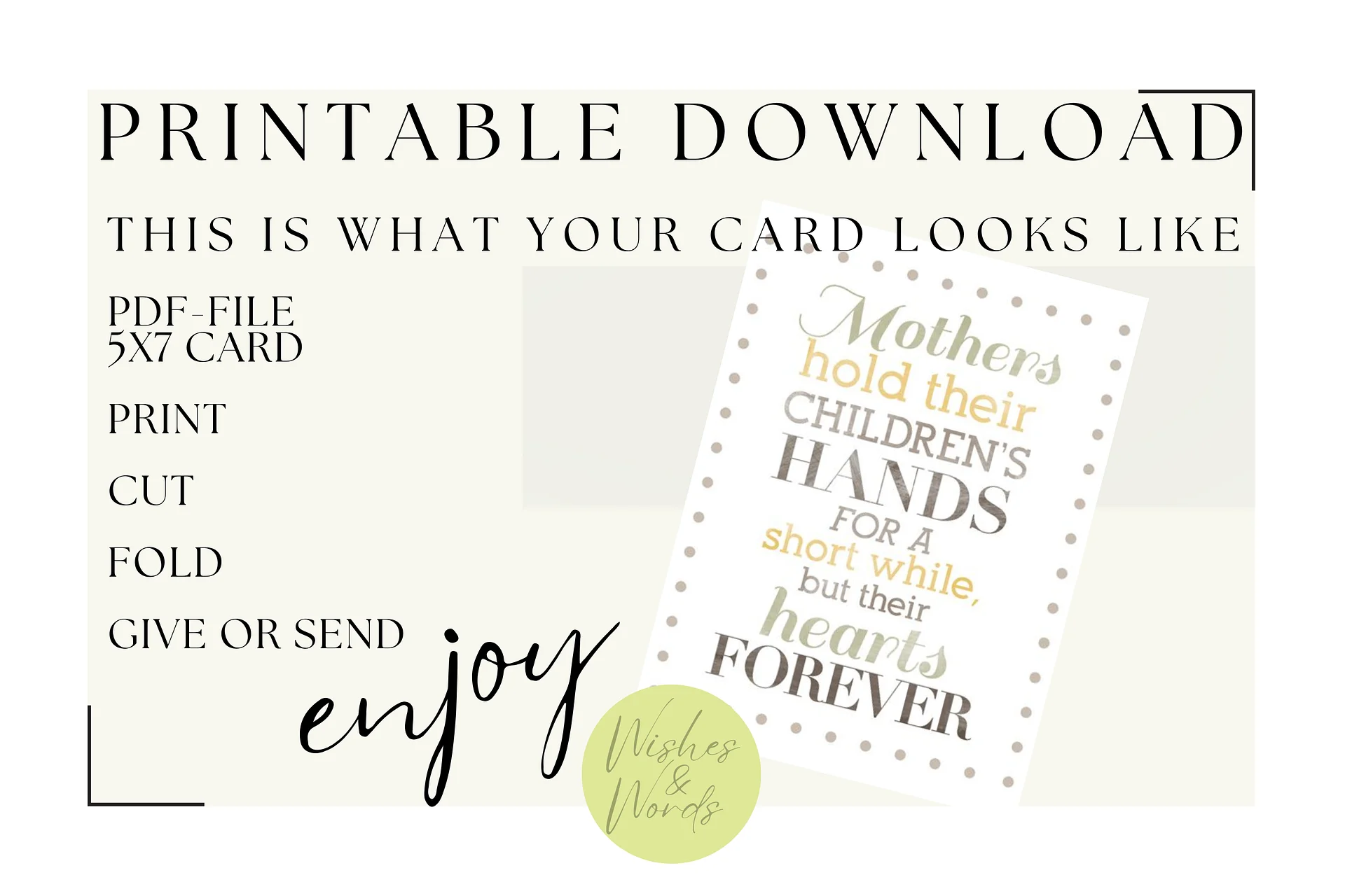 Beautifull Printable Mothersday Card - Digital Download product image (4)