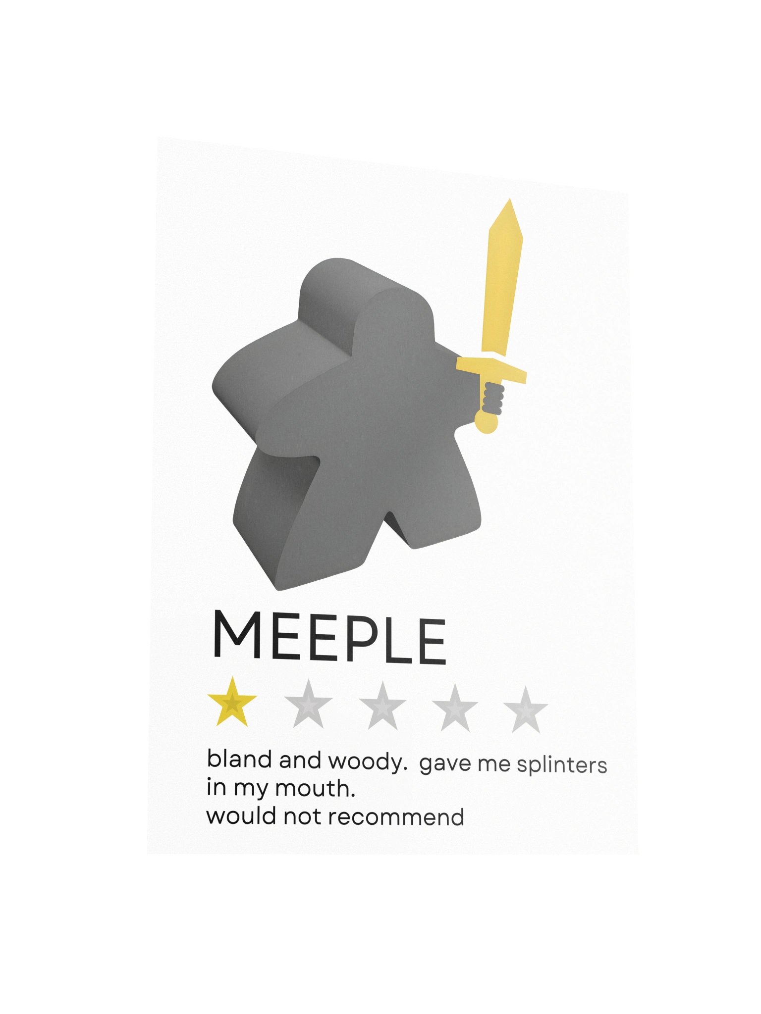 One Star Review Meeple Board Game Room Poster - UNFRAMED product image (6)