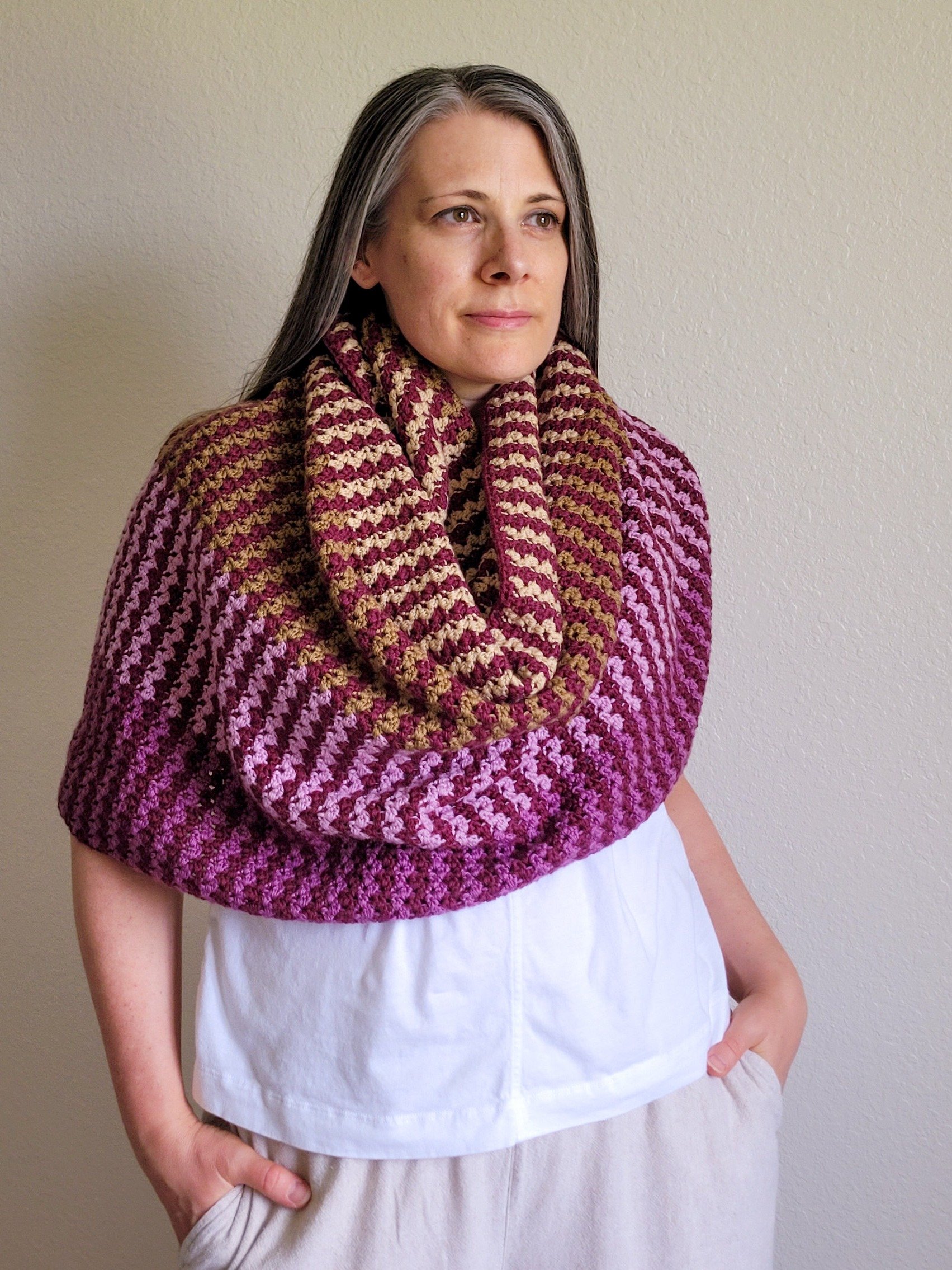 Shadow Plaid Wrap Crochet Pattern product image (1)