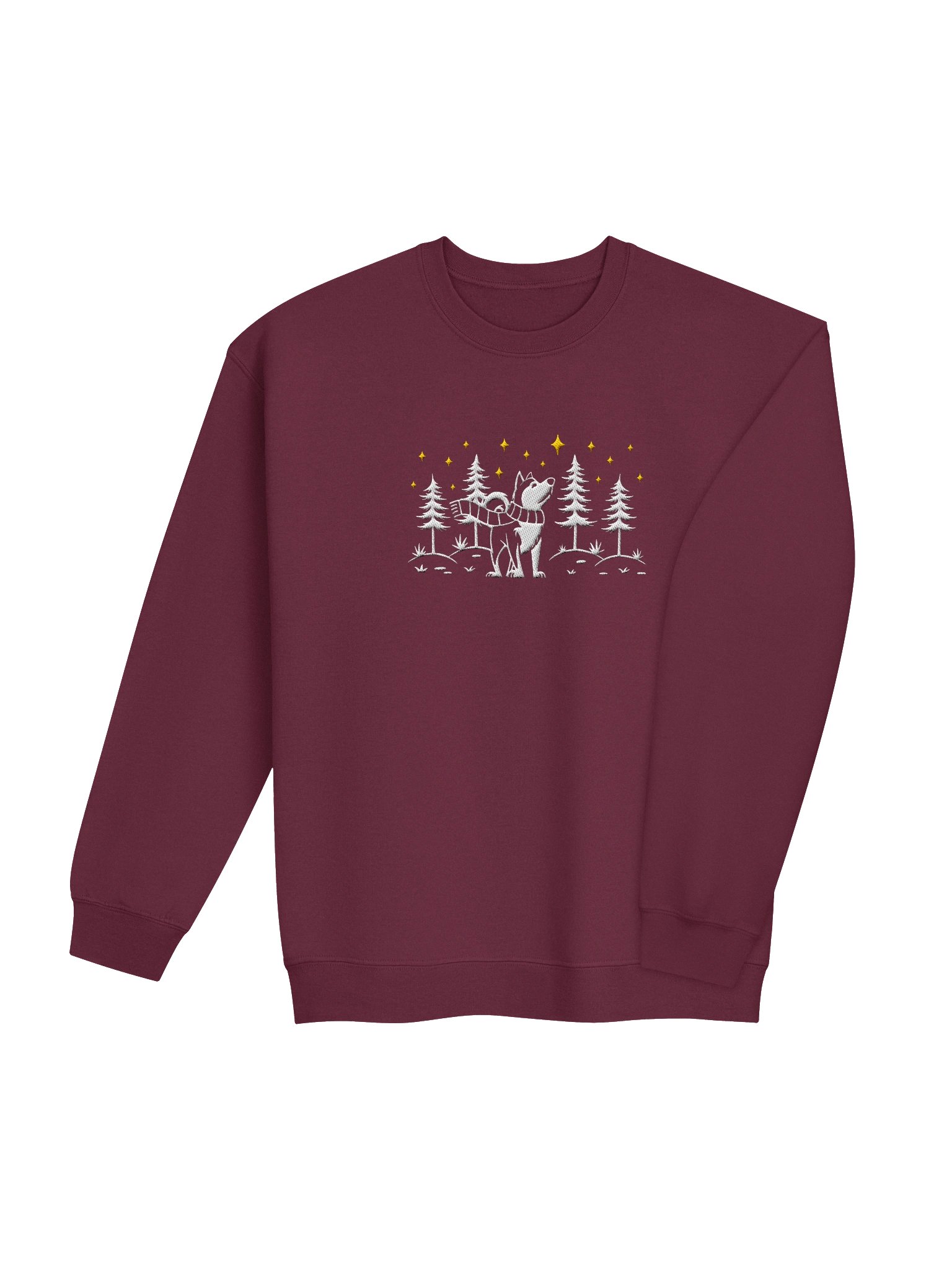 Alaskan Malamute Winter/Christmas Line Art Design Embroidered Sweatshirt product image (20)