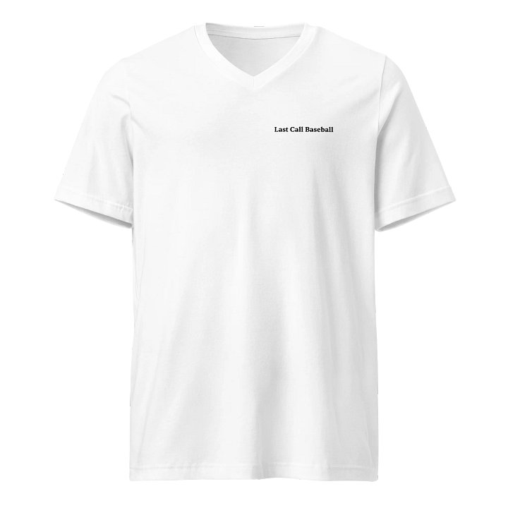 Last Call Baseball Men's White V-Neck T-Shirt product image (1)