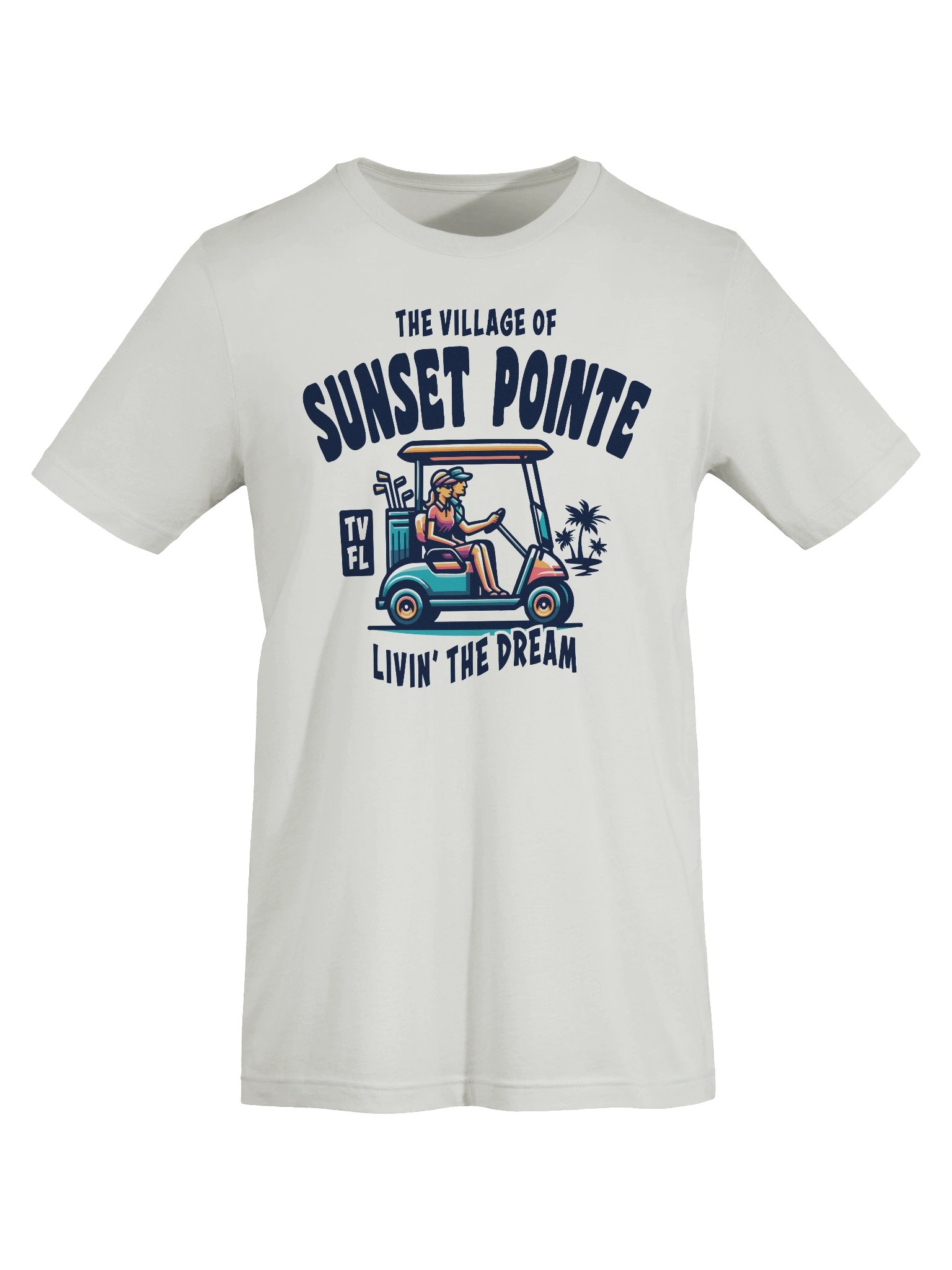 The Village of Sunset Pointe TV FL Golf Cart Design T-Shirt product image (59)