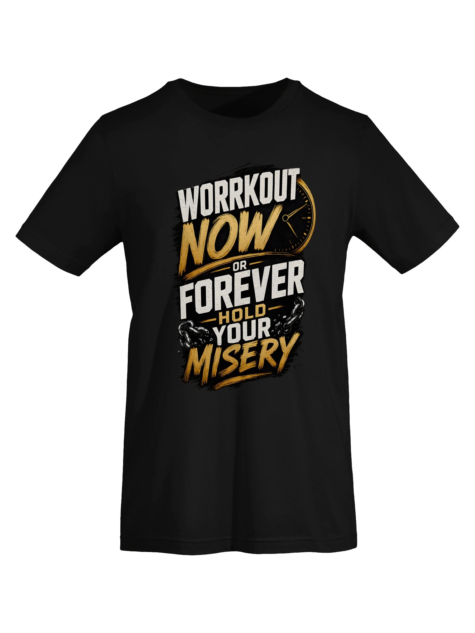 "Workout Now or Forever Hold Your Misery" Funny Gym Graphic T-Shirt product image (5)