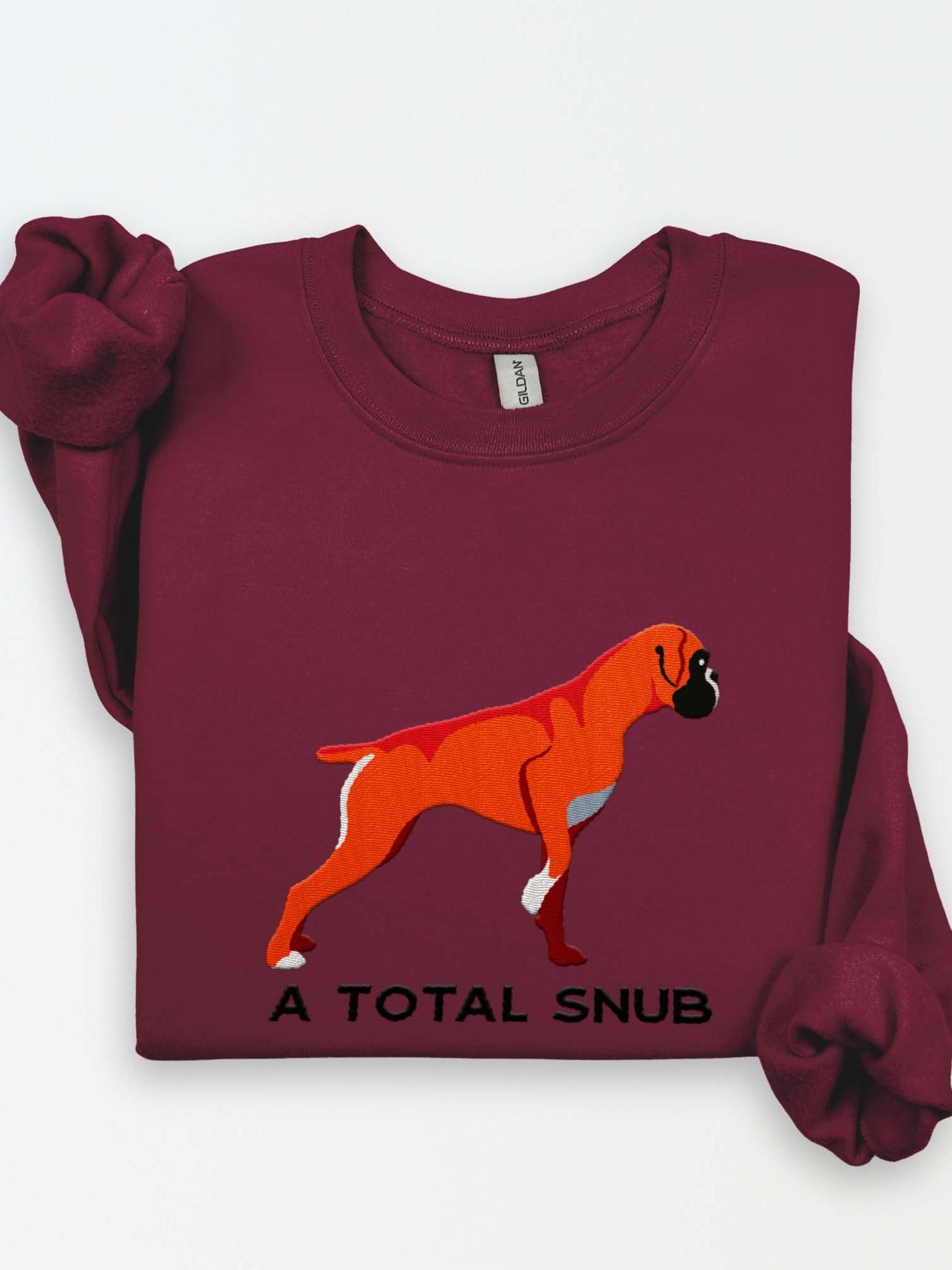 A Total Snub Sweatshirt (Embroidered) of a Boxer(Red) product image (1)