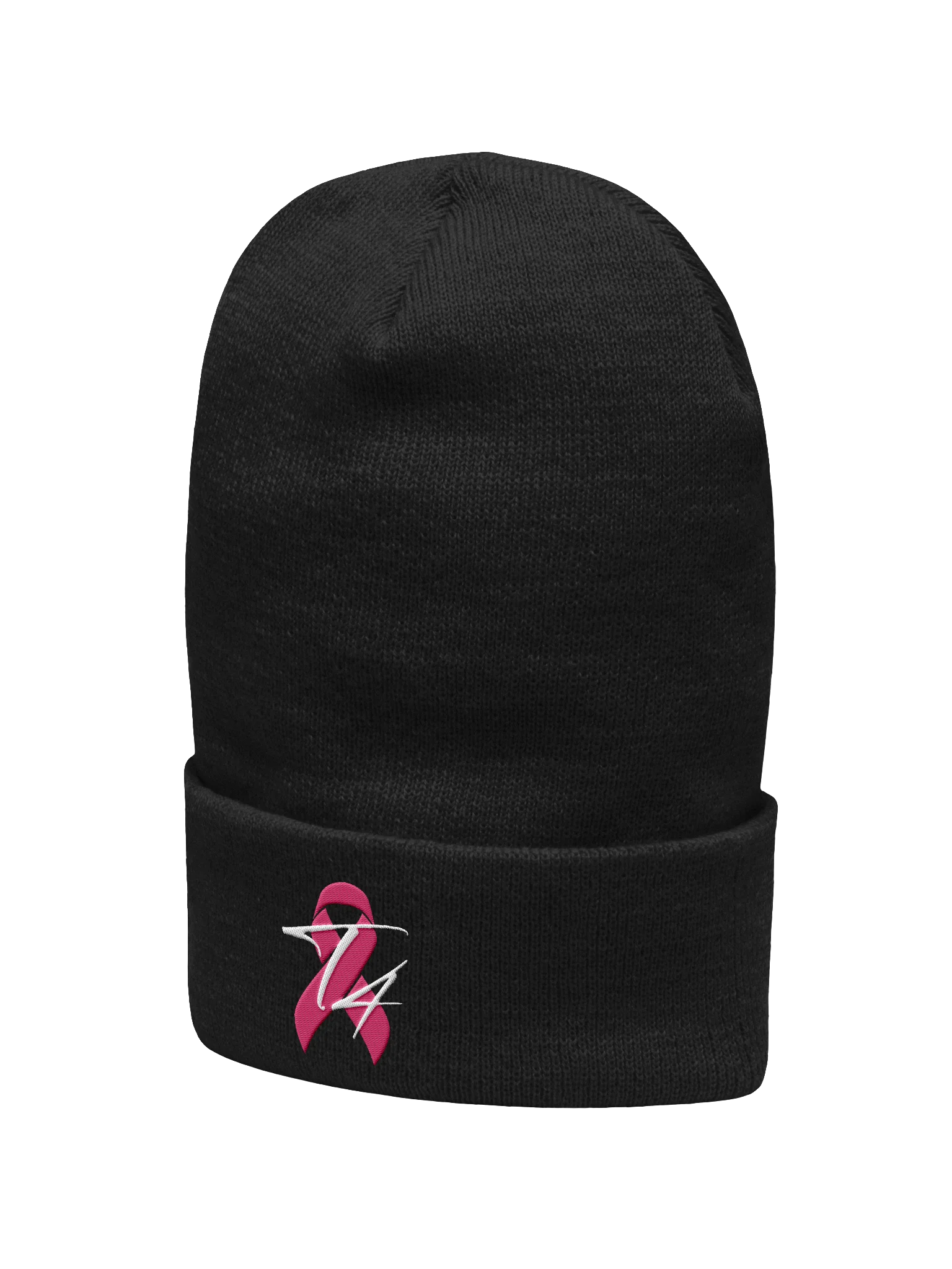 Breast Cancer Ribbon T4 Logo Knit Beanie product image (4)