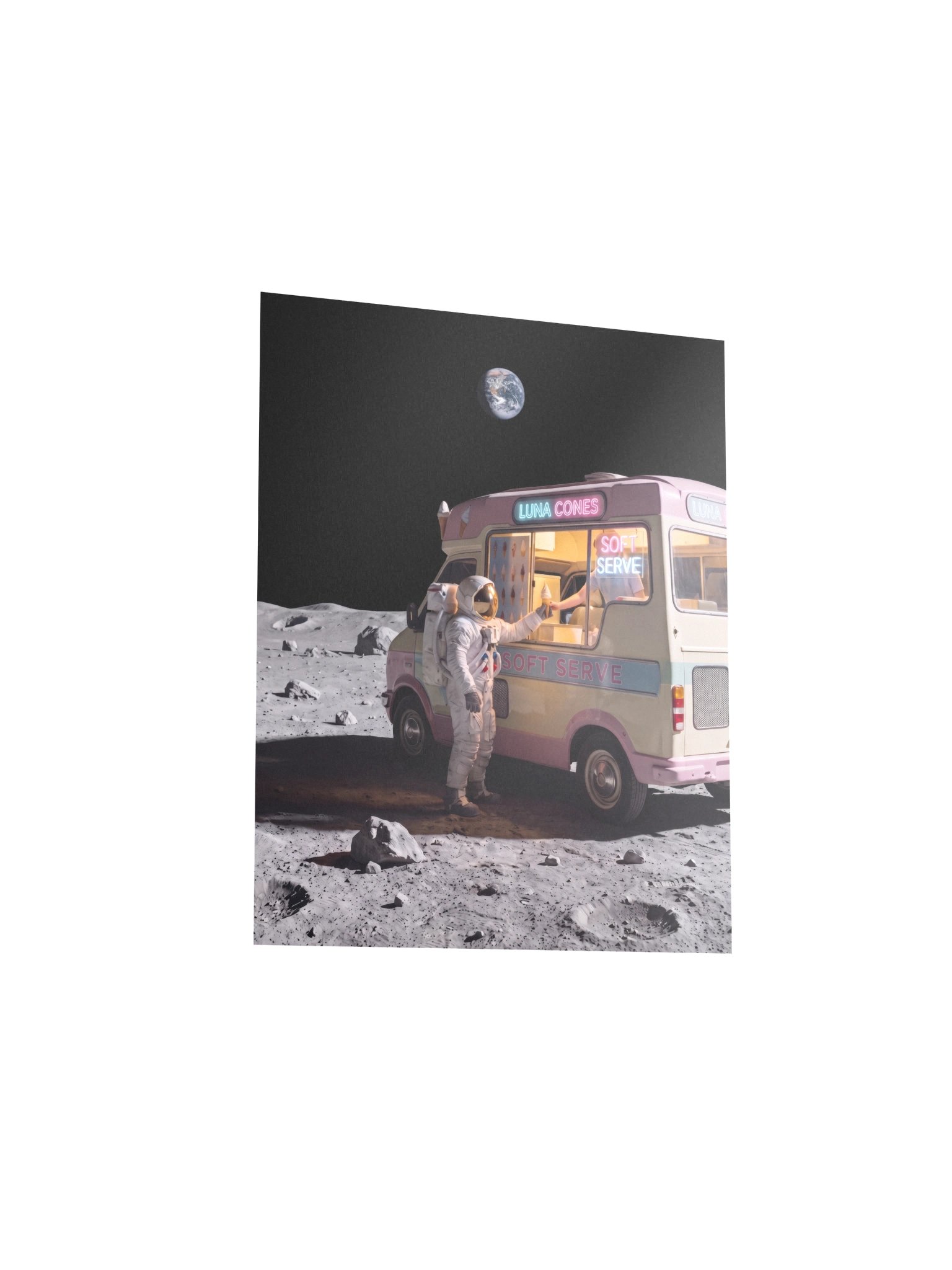 Astronaut Ice Cream Van on the Moon Dreamcore Matte Poster product image (3)