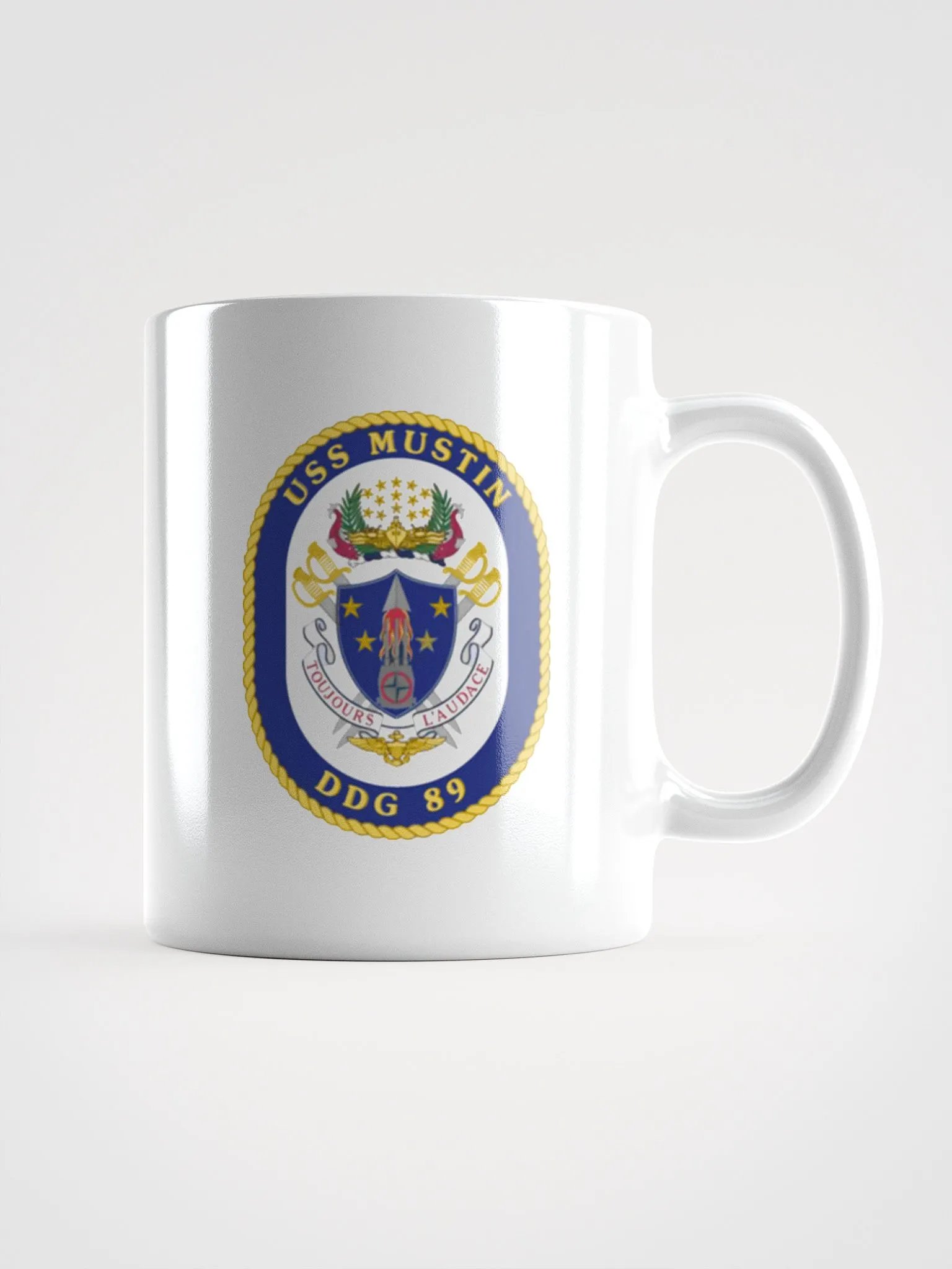USS Mustin DDG 89: White Coffee Cup product image (1)