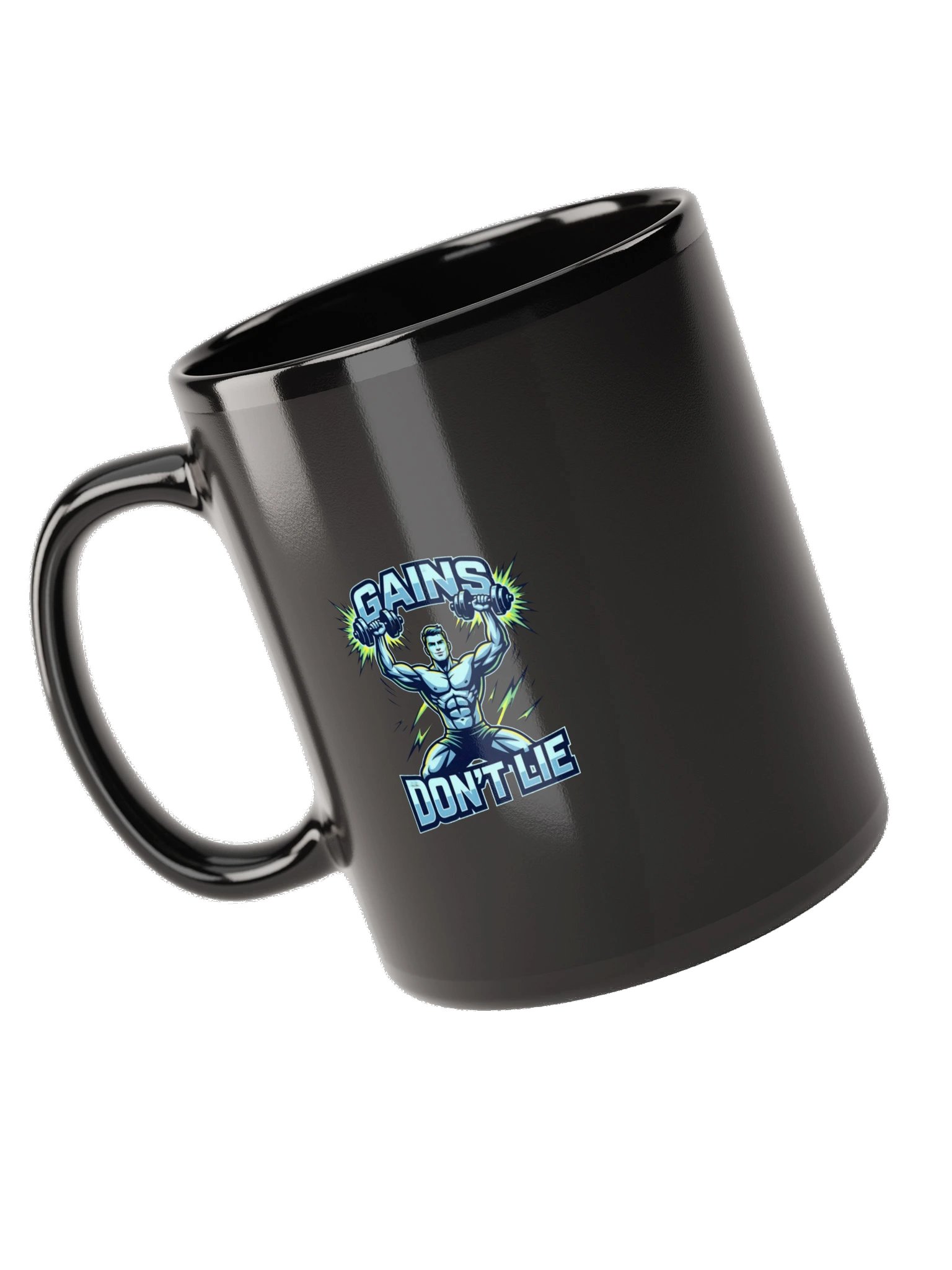 GAINS DON'T LIE Gym Coffee Mug | Motivational Fitness Cup | 11oz product image (5)