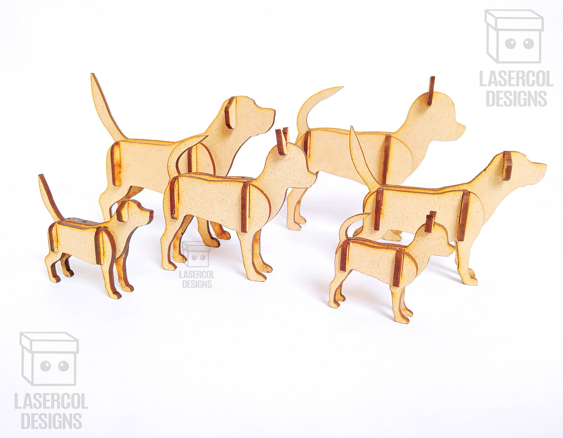 Dogs 3d Puzzle (3 Sizes) Set 2 - Laser Cut Files product image (3)
