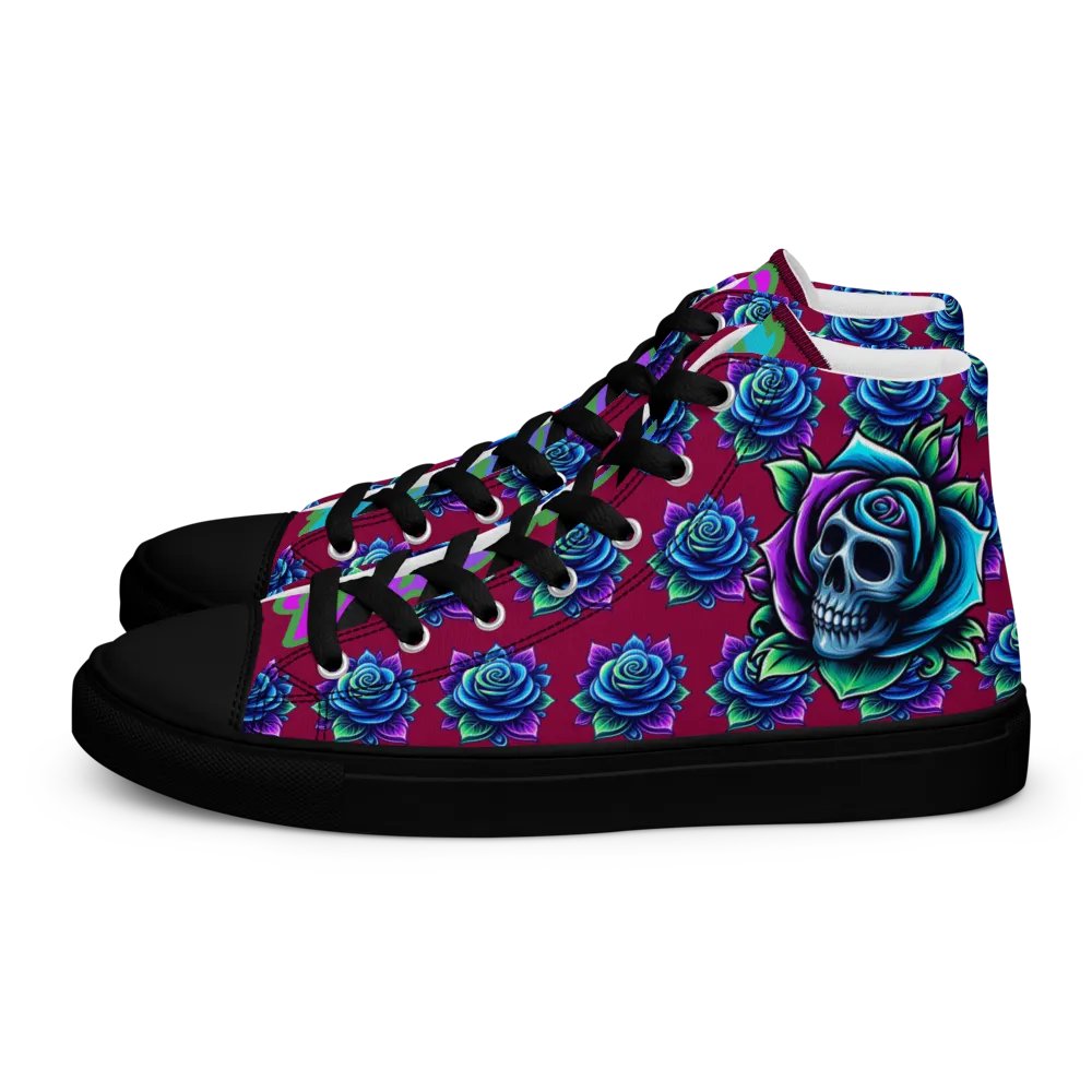 Rose Skull Women's High-Top Shoes product image (1)