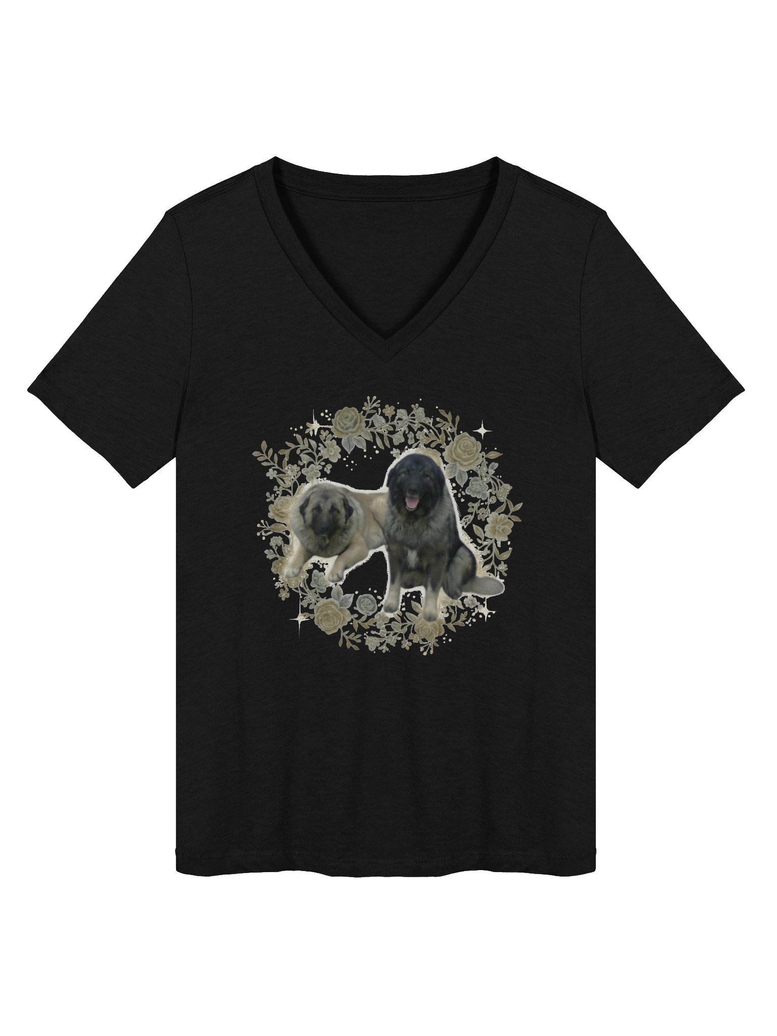Two-Dog Art Print | Women's V-Neck T-Shirt product image (1)
