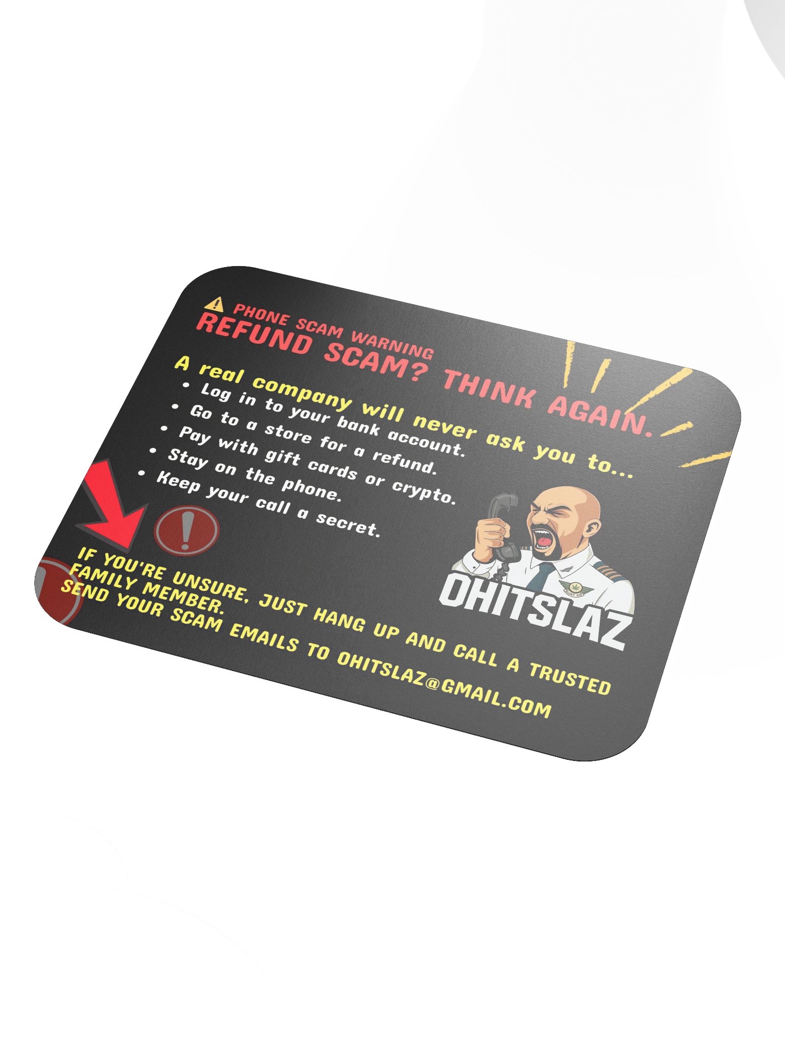 Refund Scam Reminder Mouse Pad product image (3)