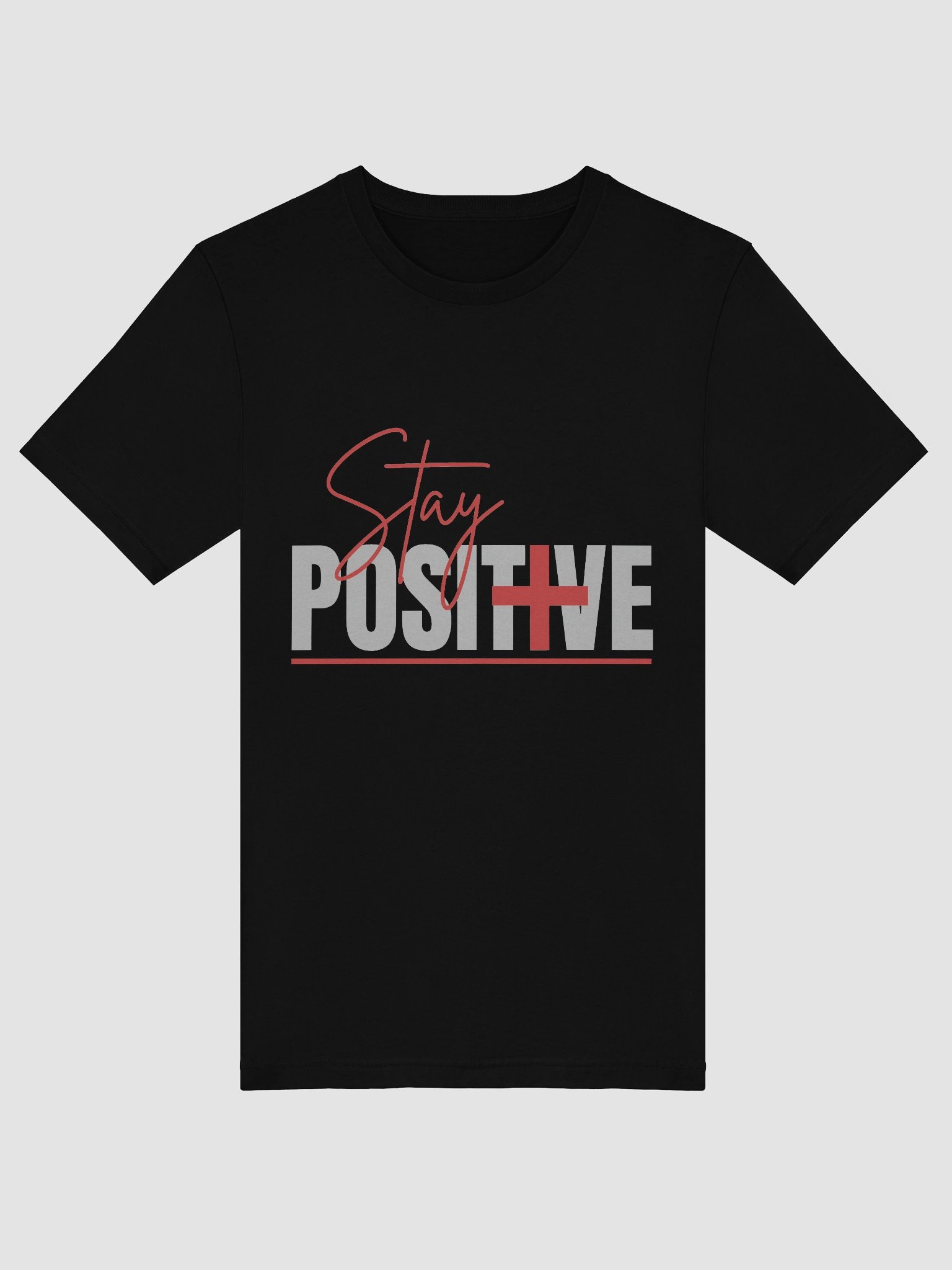 Stay Positive – Minimalist Red and Grey Inspirational Design product image (5)