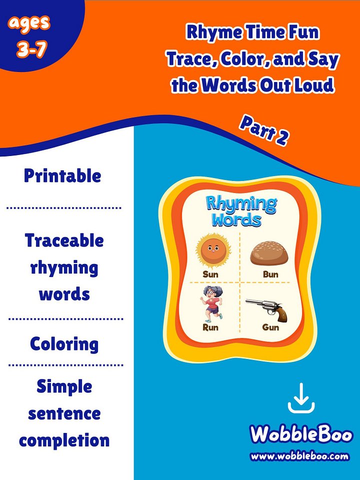 Rhyme Time Fun Worksheets Part 2 product image (1)