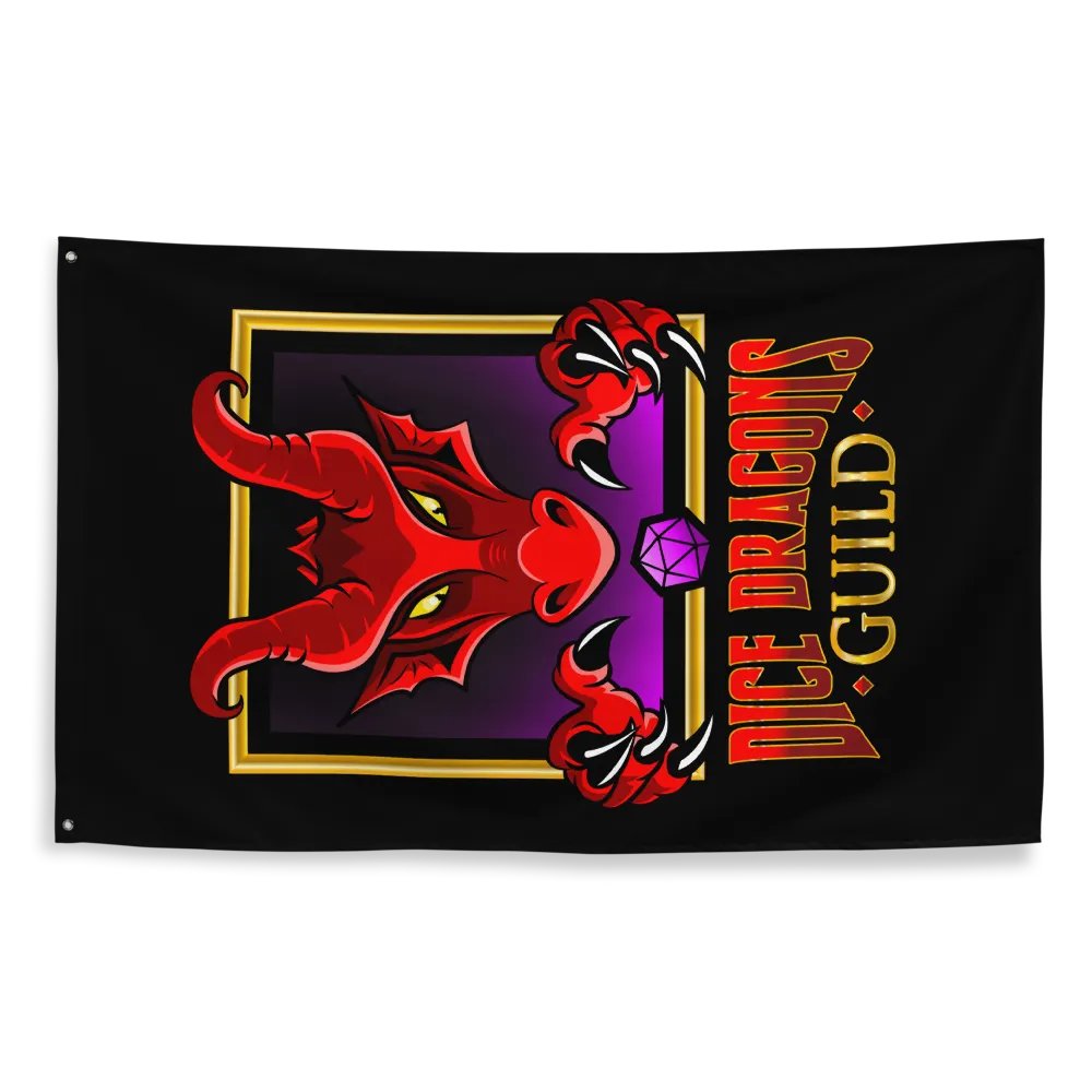 Dice Dragons Guild Vertical Flag (Black) product image (2)