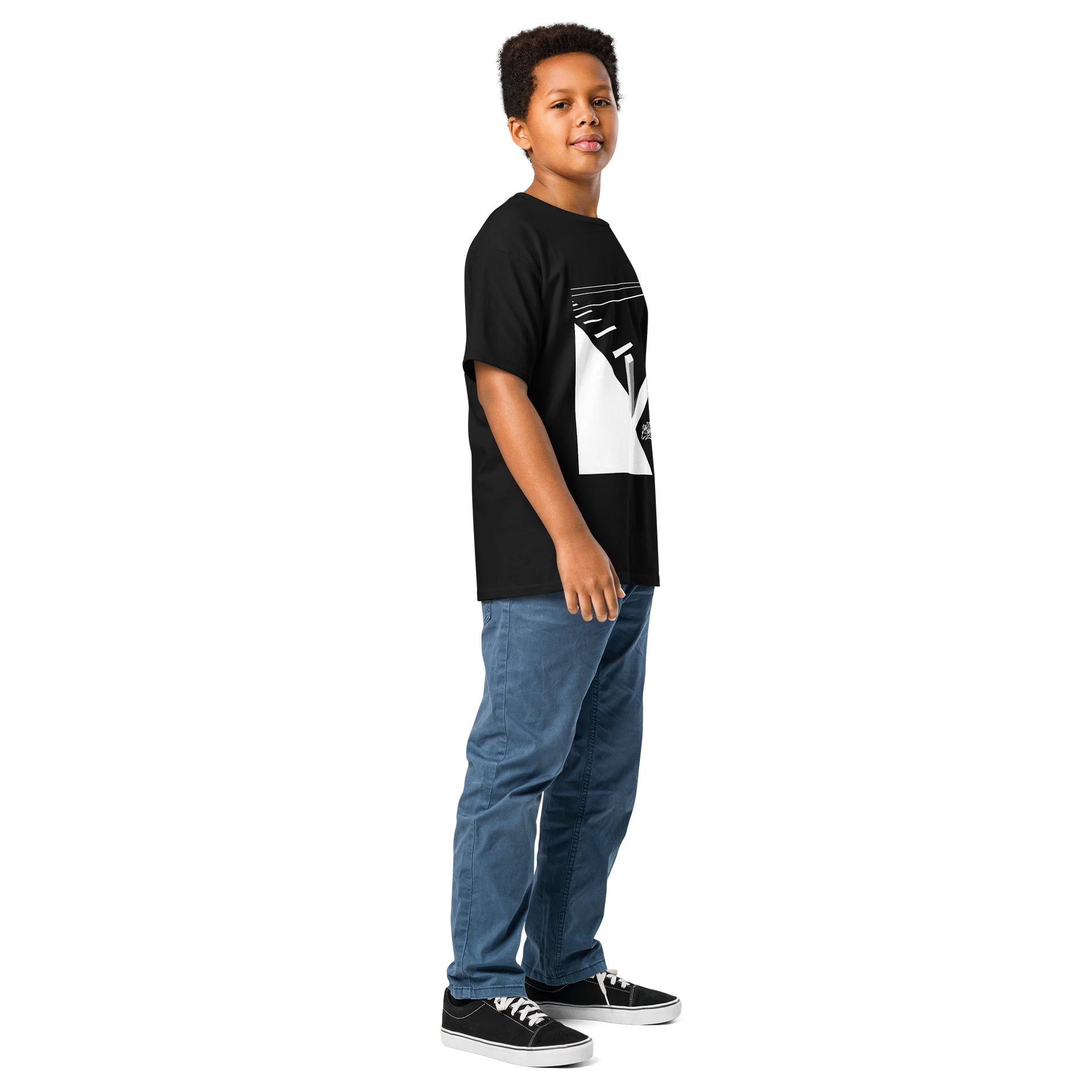 Football Lines Youth Classic Black Tee product image (4)